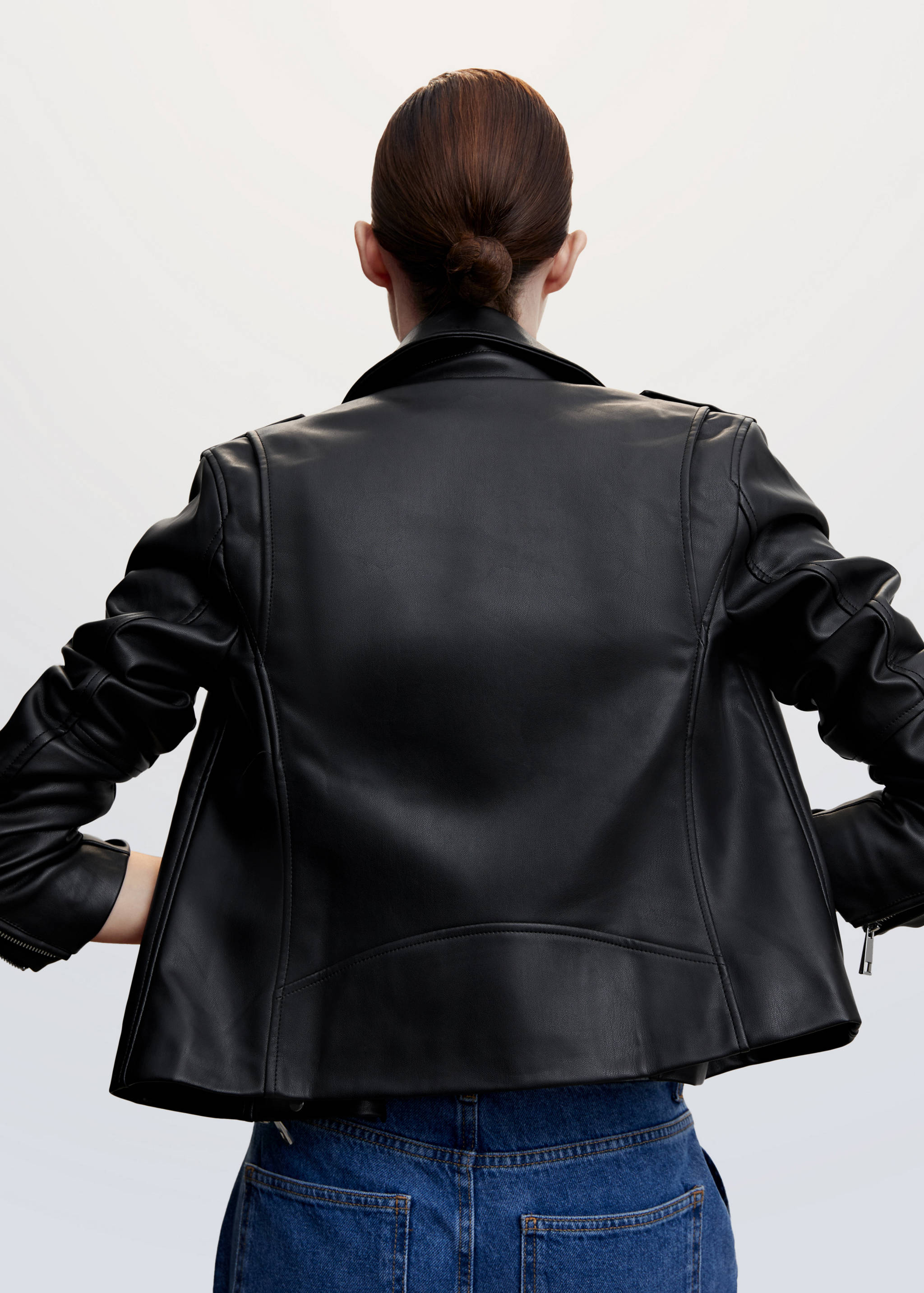 Faux-leather biker jacket - Reverse of the article