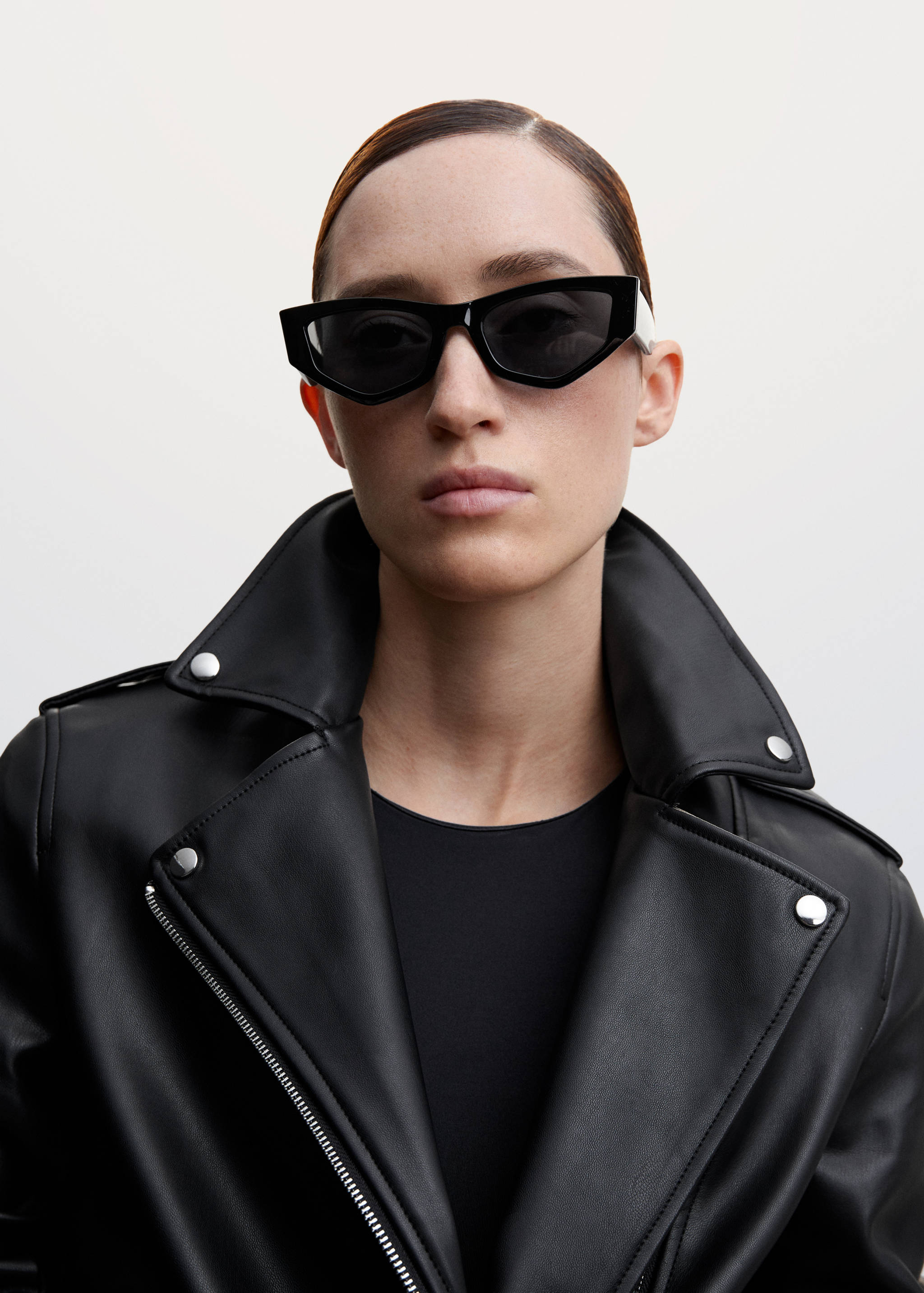 Faux-leather biker jacket - Details of the article 6