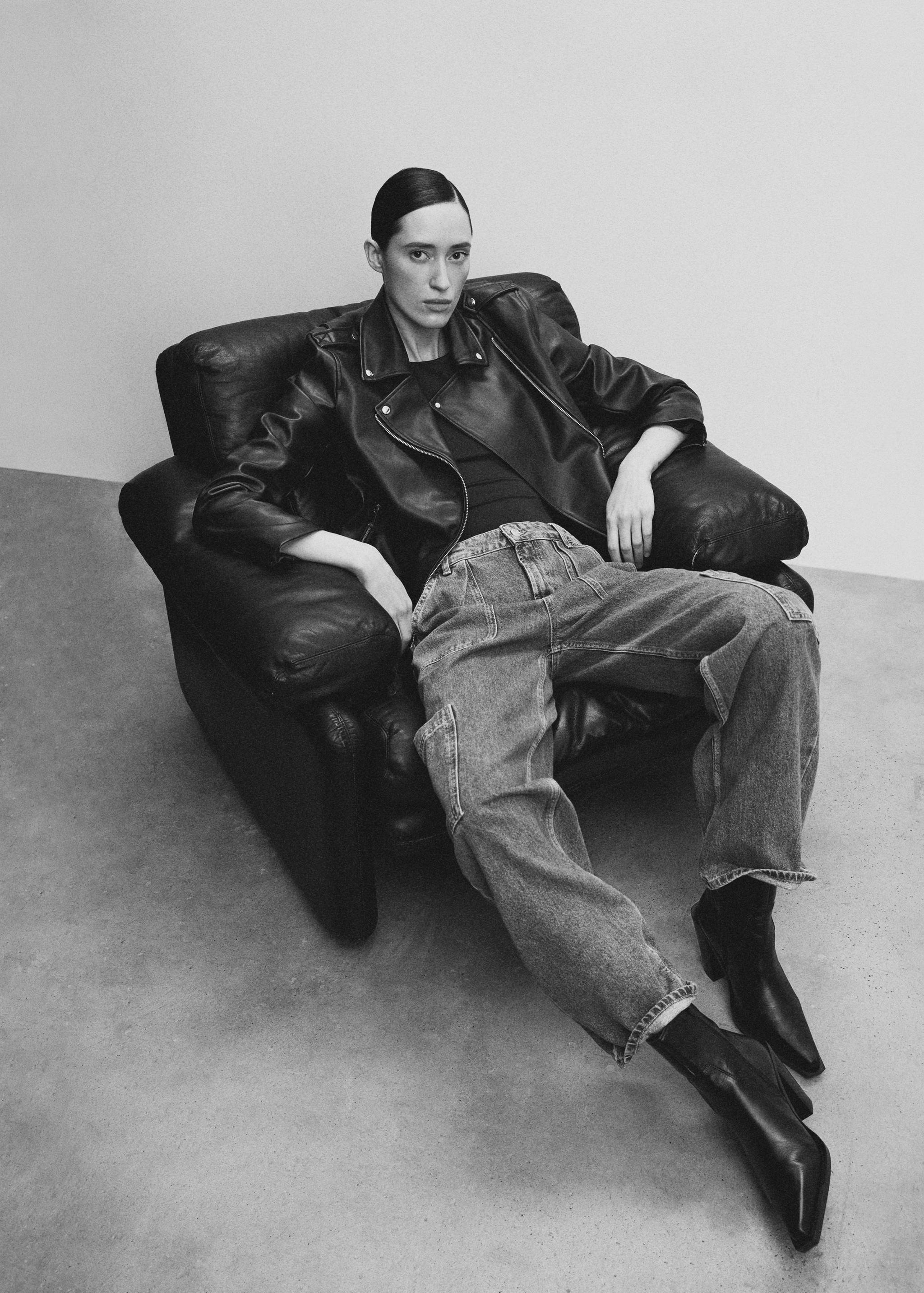 Faux-leather biker jacket - Details of the article 2