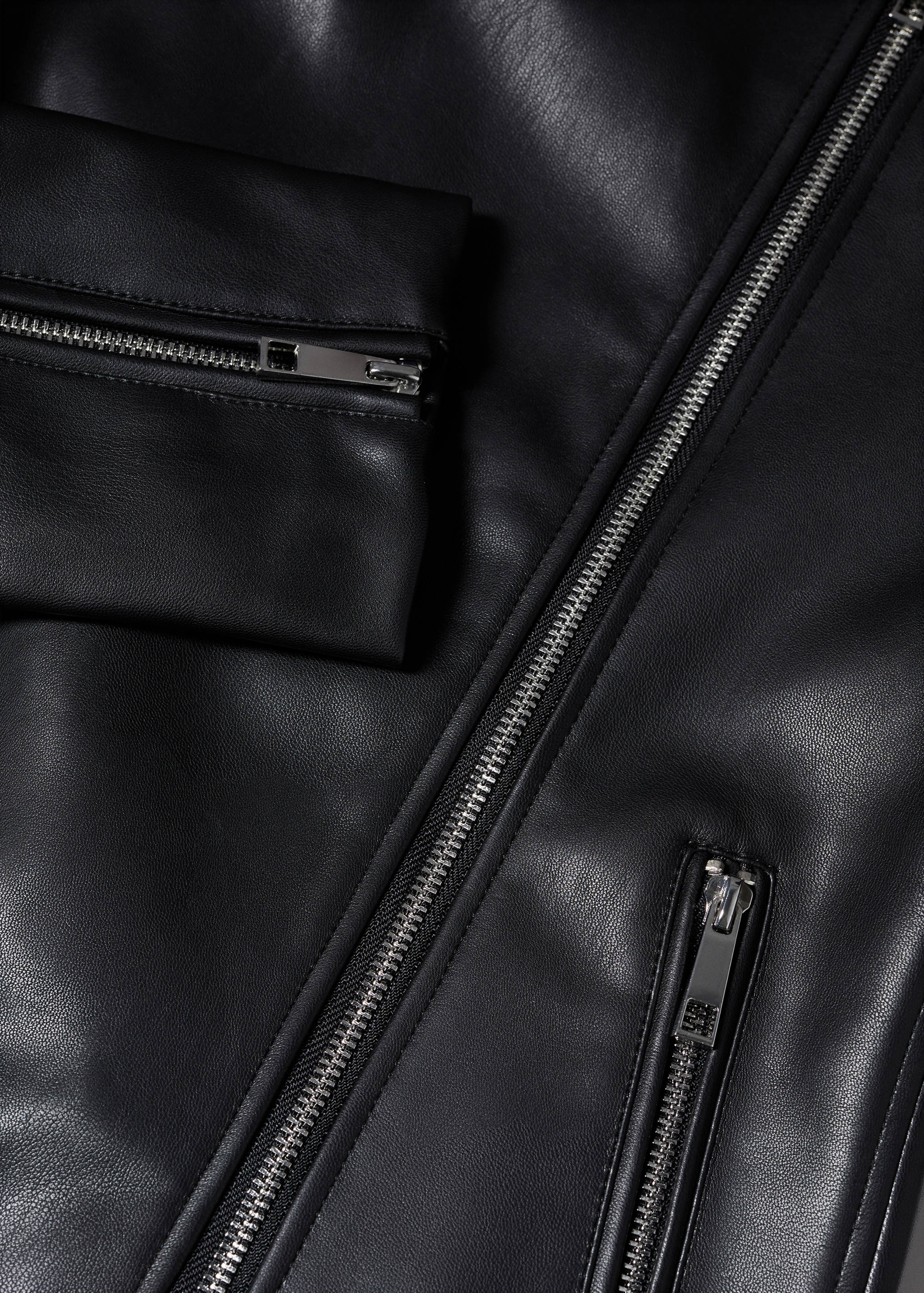 Faux-leather biker jacket - Details of the article 8