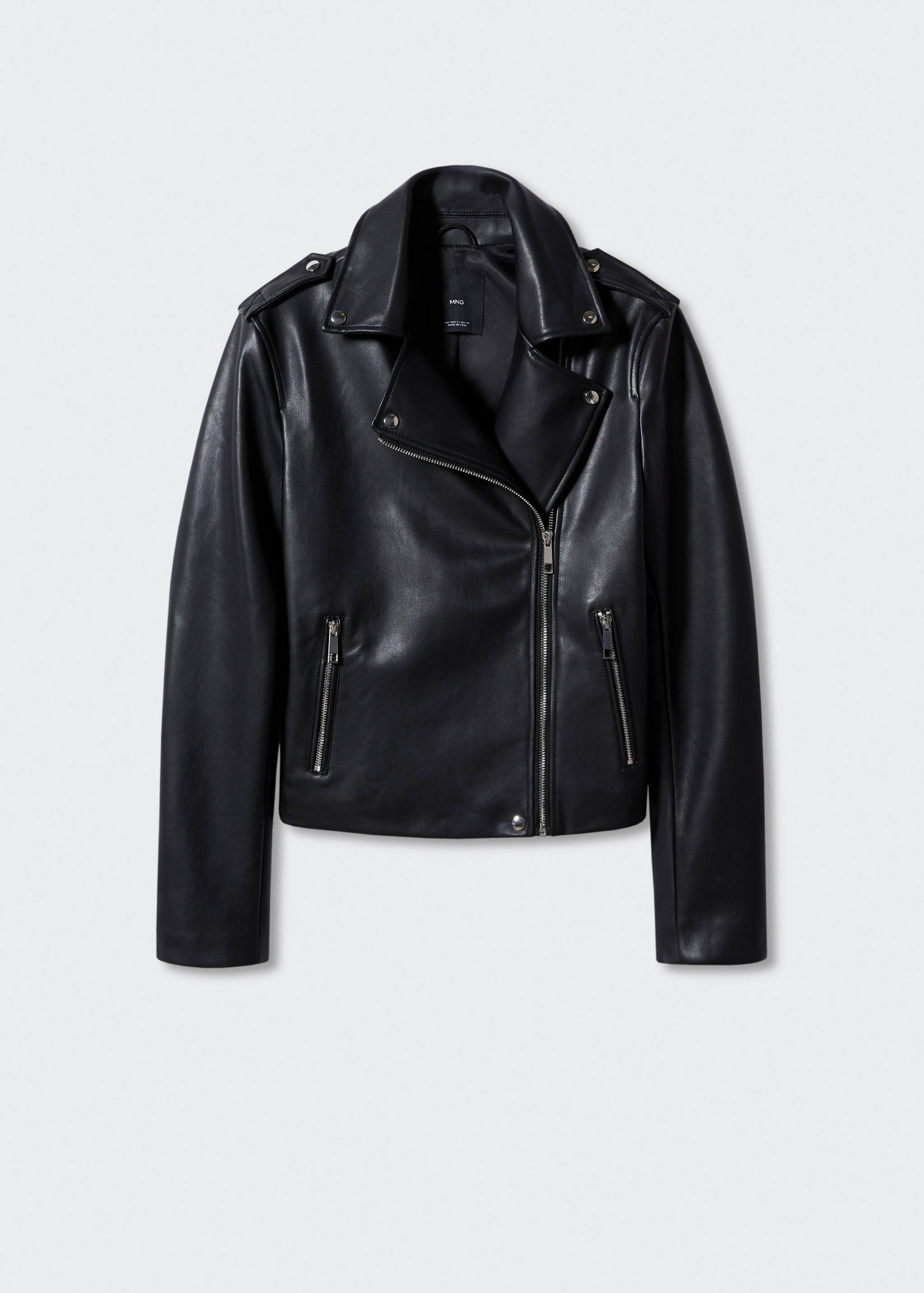 Faux-leather biker jacket - Article without model