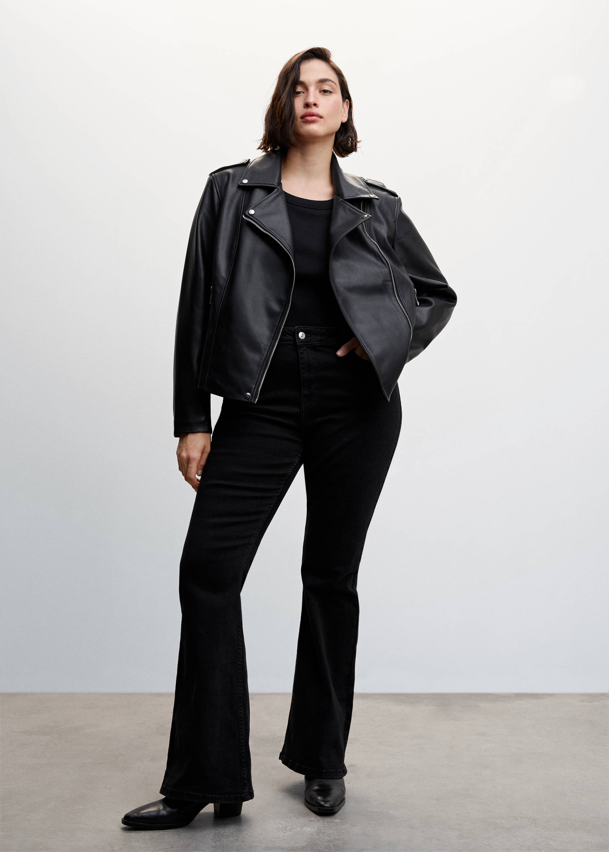 Faux-leather biker jacket - Details of the article 3