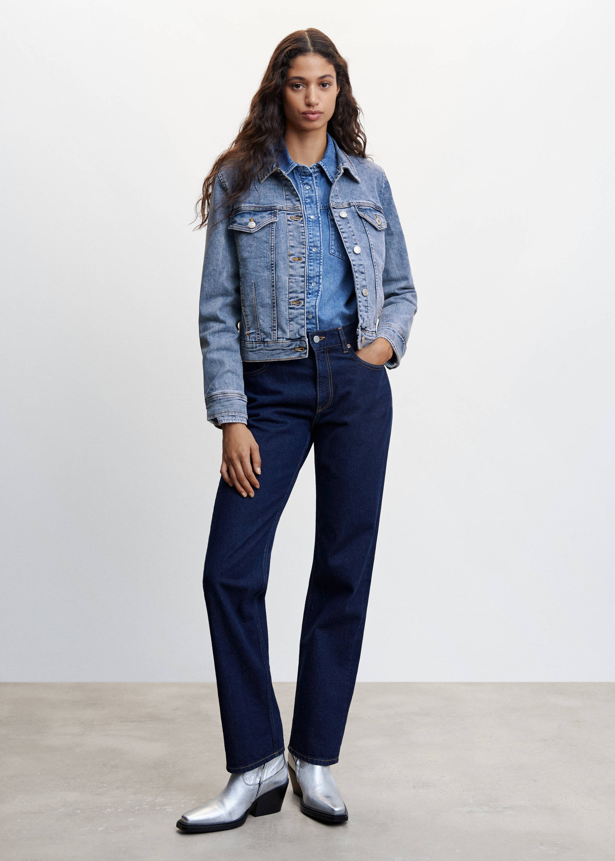 Džínová bunda s kapsami - Celkový náhled