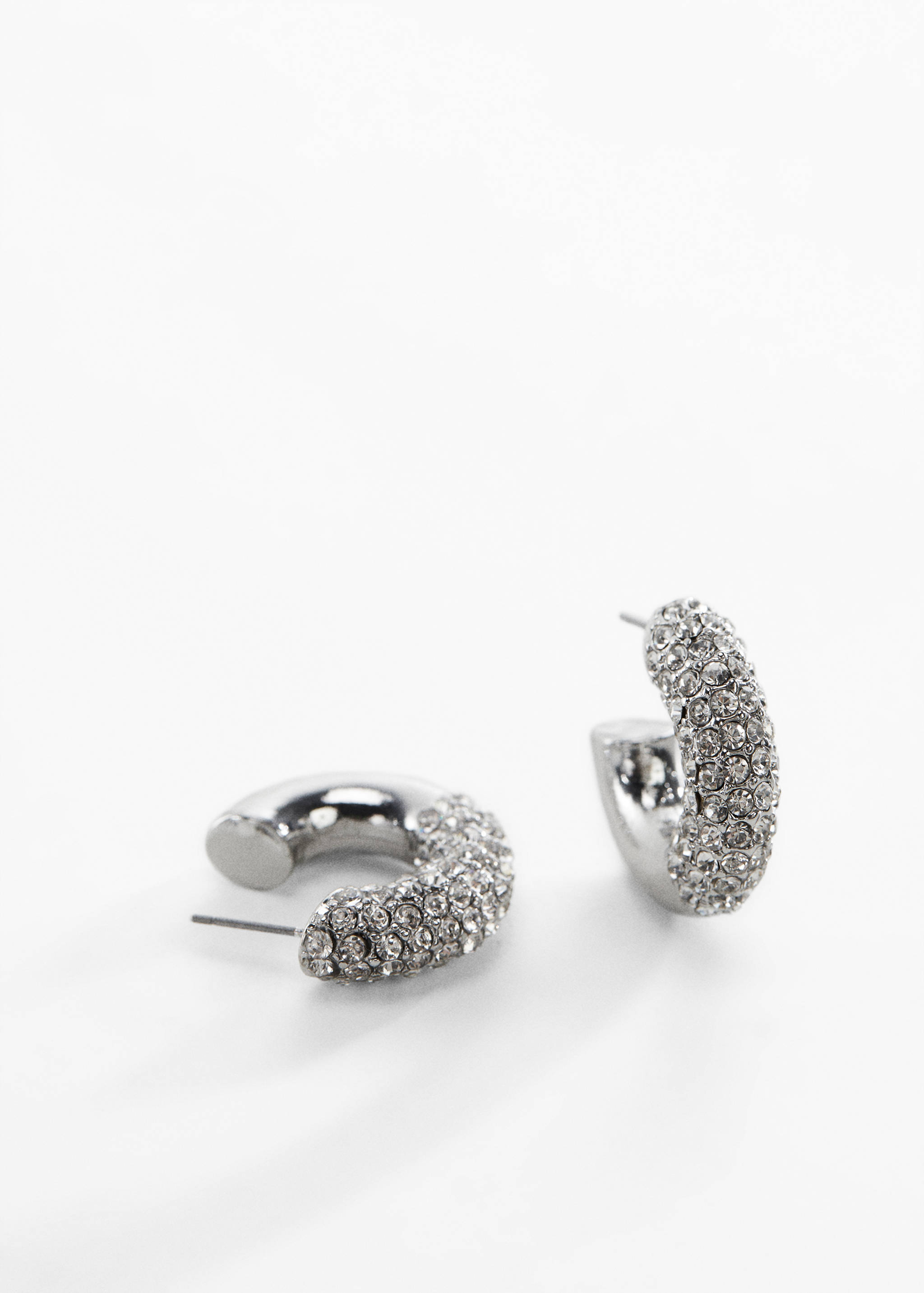 Faceted crystal hoop earrings - Medium plane