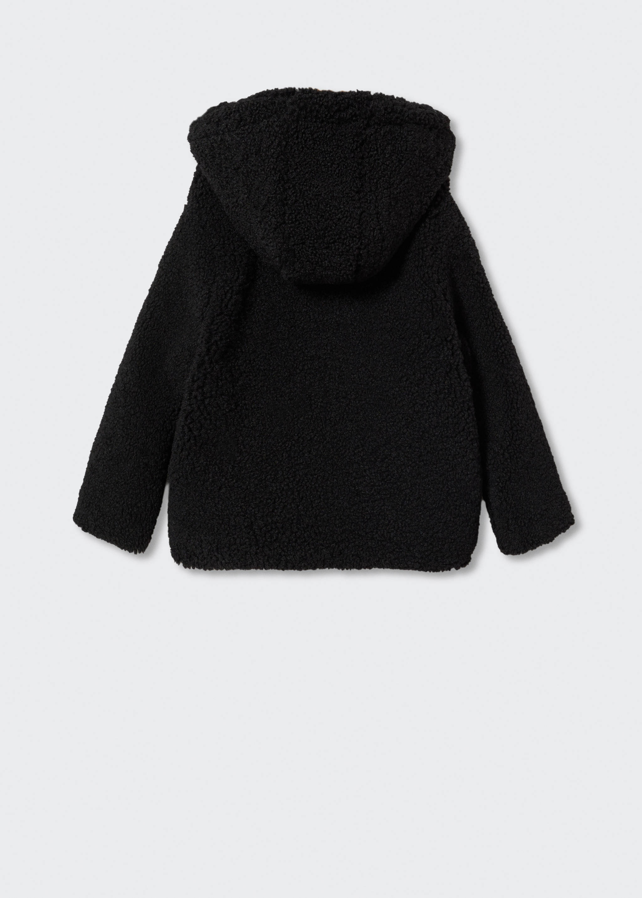 Manteau imitation mouton retourné capuche - Verso de l’article