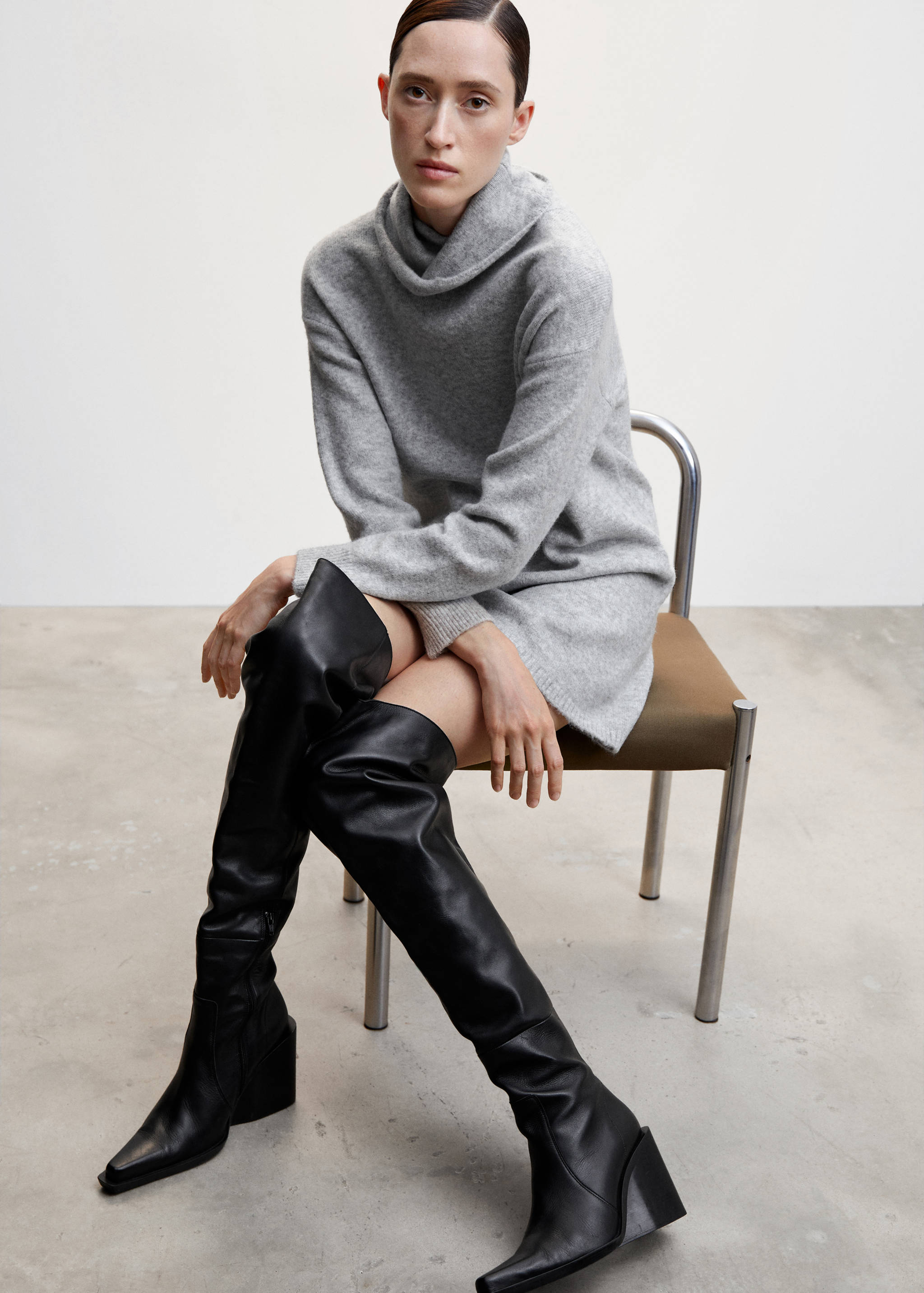 Vestido punto cuello vuelto - Detalle del artículo 2