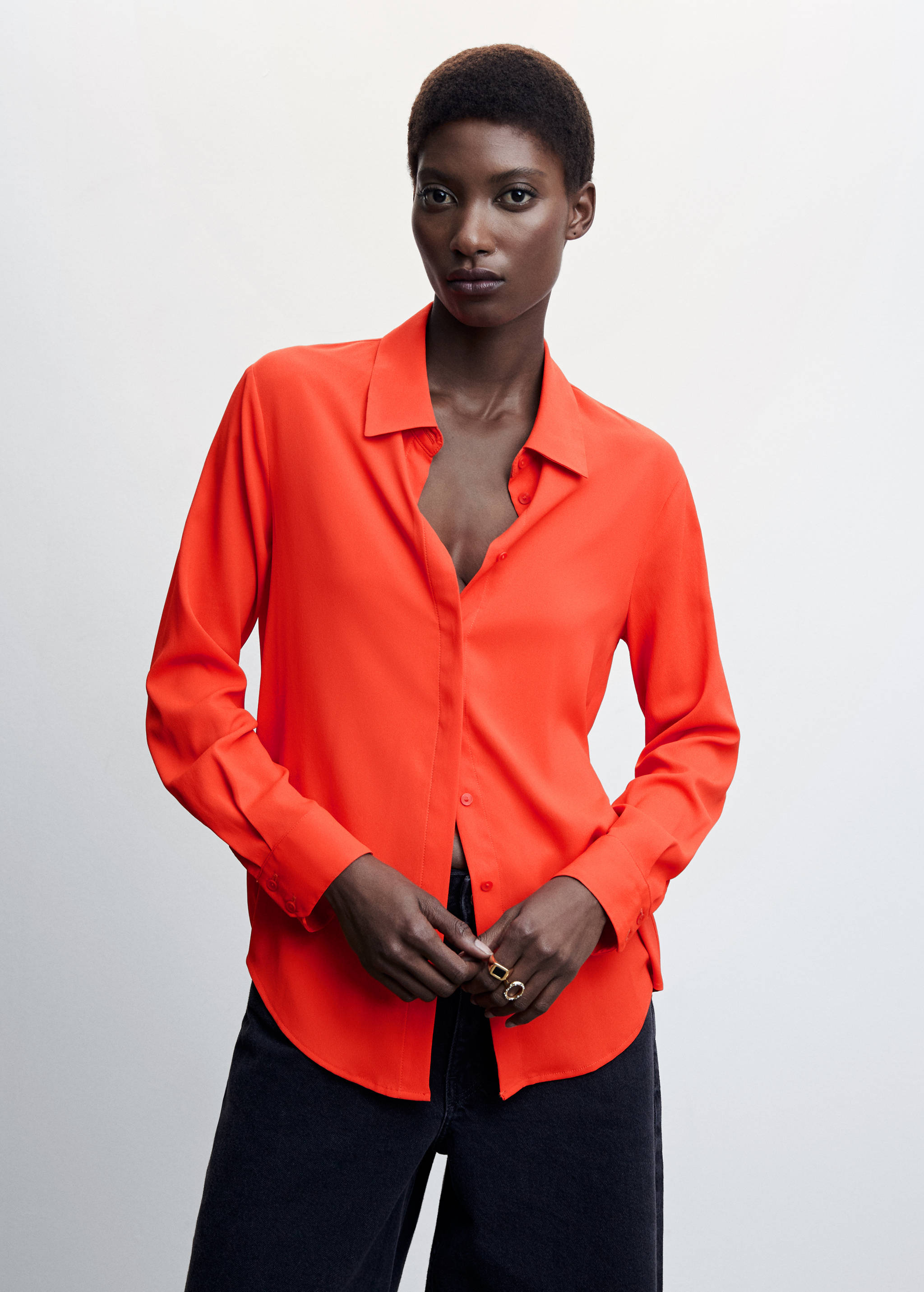 Buttoned flowy shirt - Medium plane