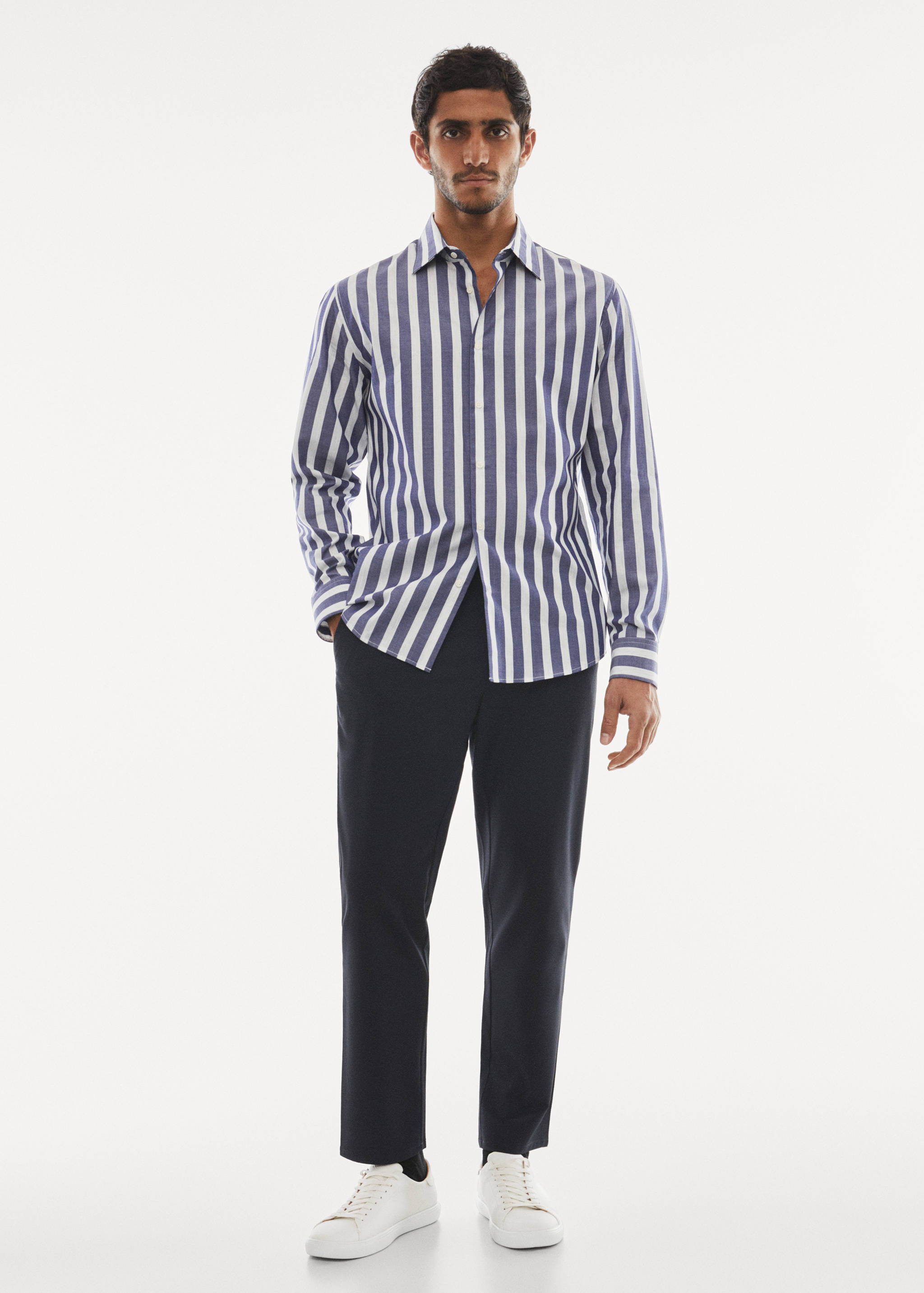 Slim fit striped cotton shirt - General plane