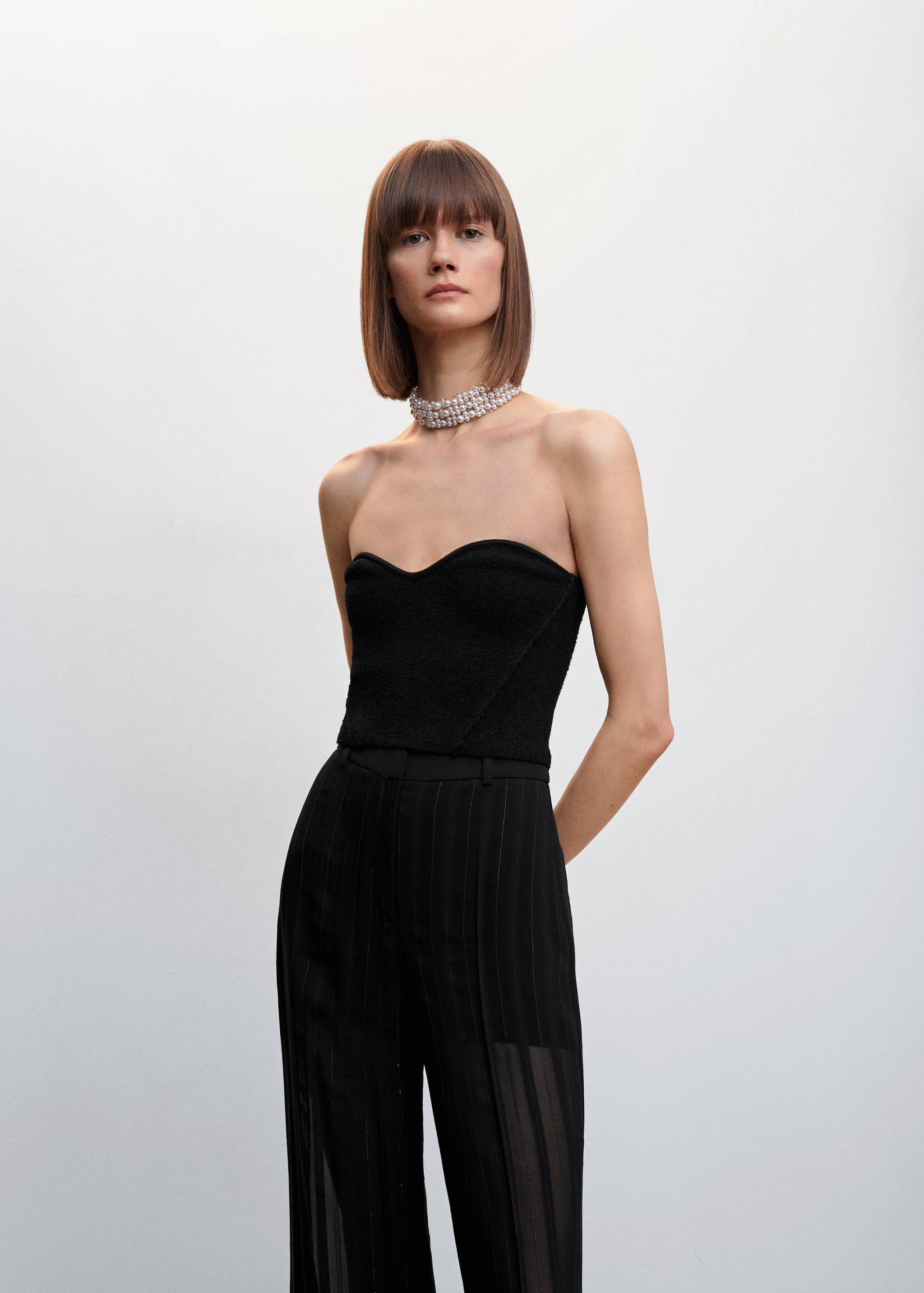 Top corsetero tweed - Plano medio