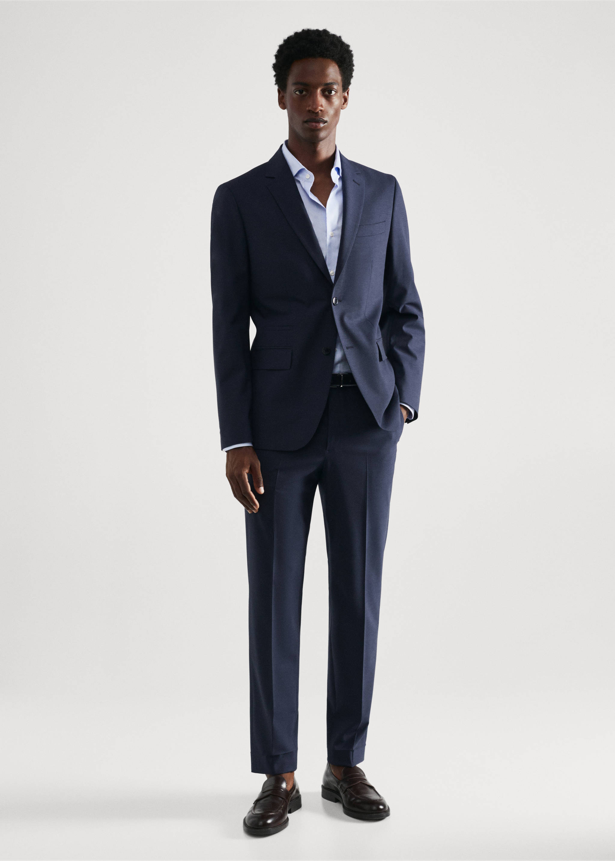 Slim fit thousand striped suit shirt - General plane