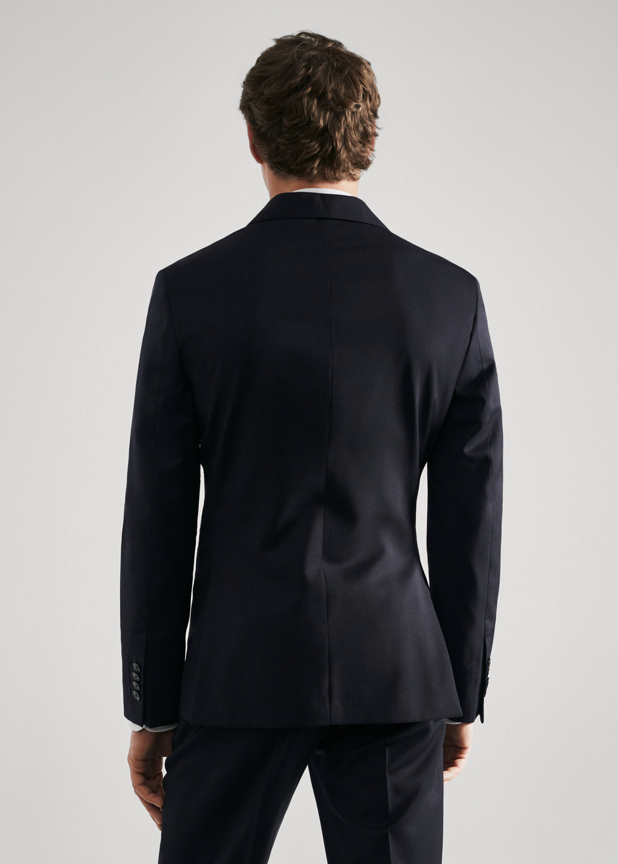 Slim fit virgin wool suit blazer - Reverse of the article