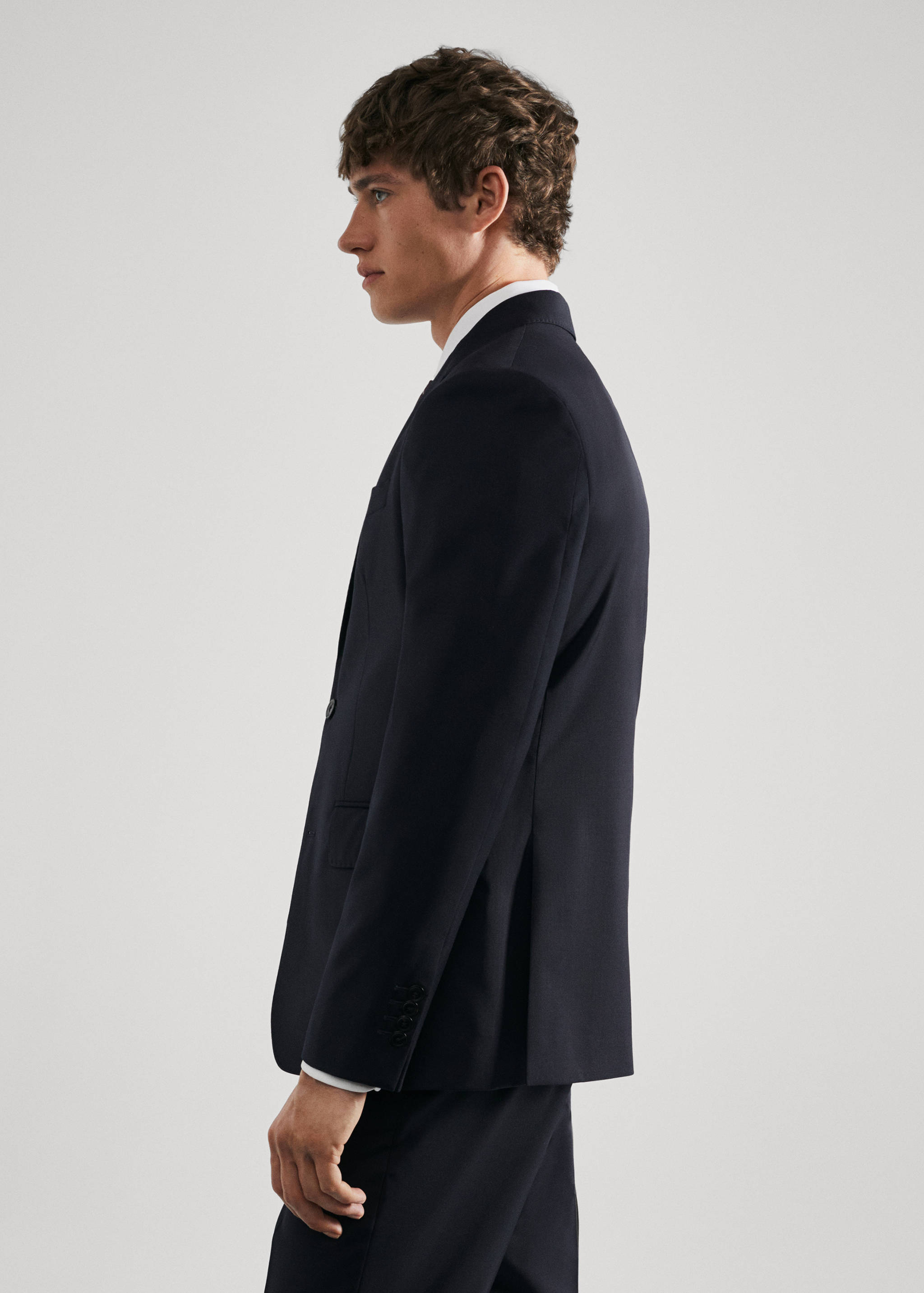 Slim fit virgin wool suit blazer - Details of the article 2