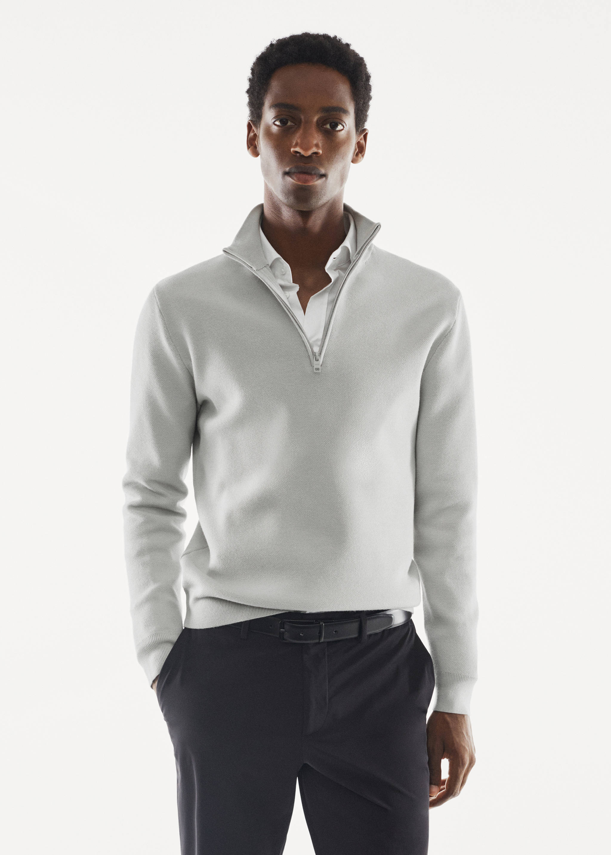 Pull-over respirant col zippé - Plan moyen
