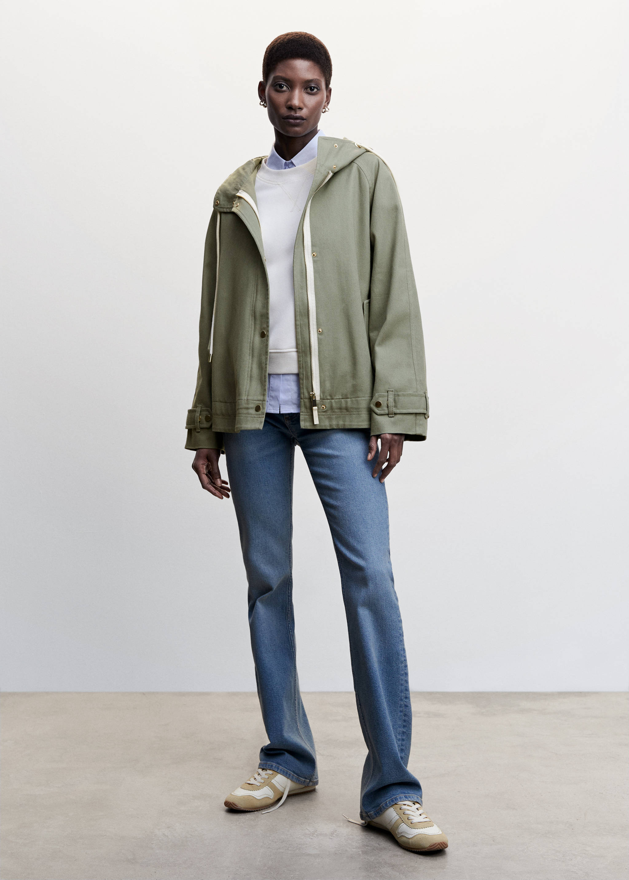 Hooded cotton parka - General plane