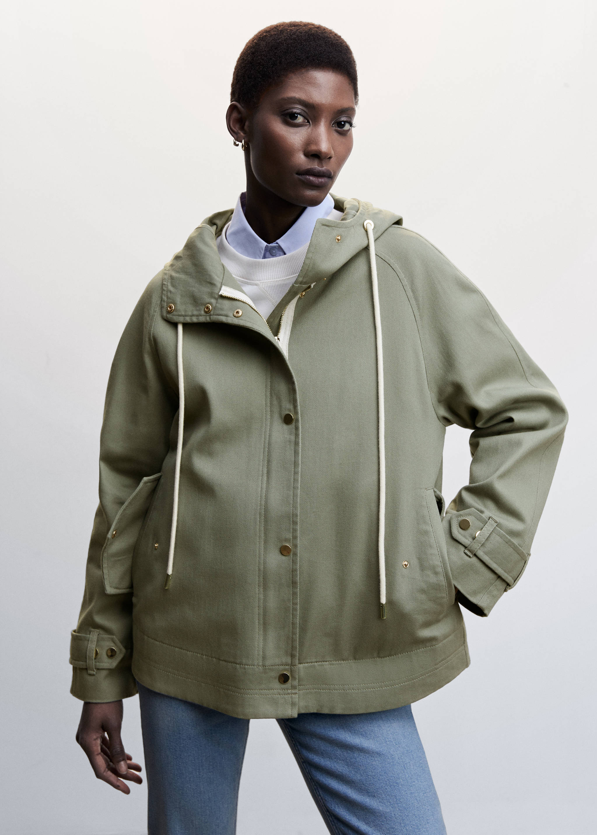 Hooded cotton parka - Medium plane