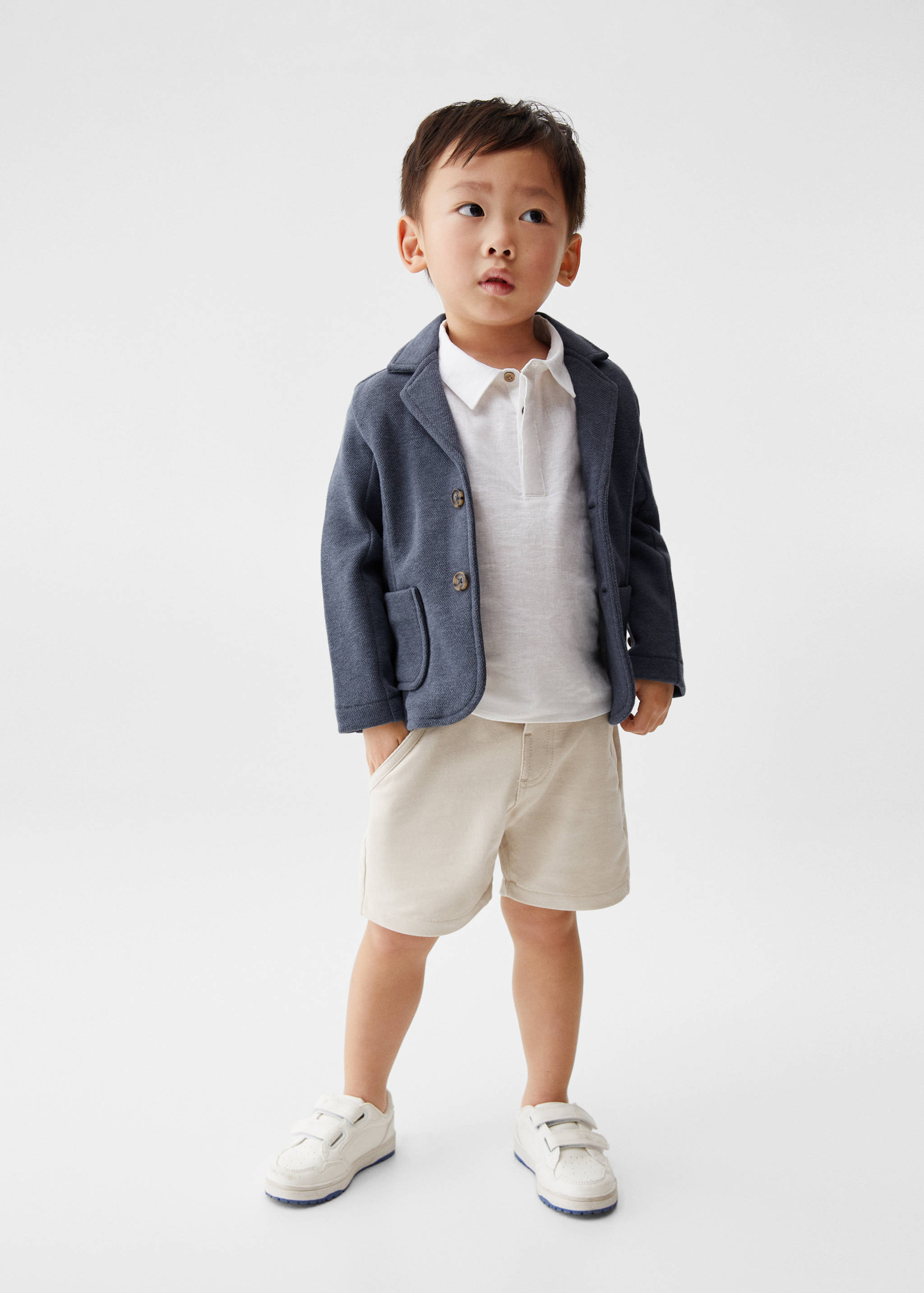 Textured regular fit suit blazer - General plane