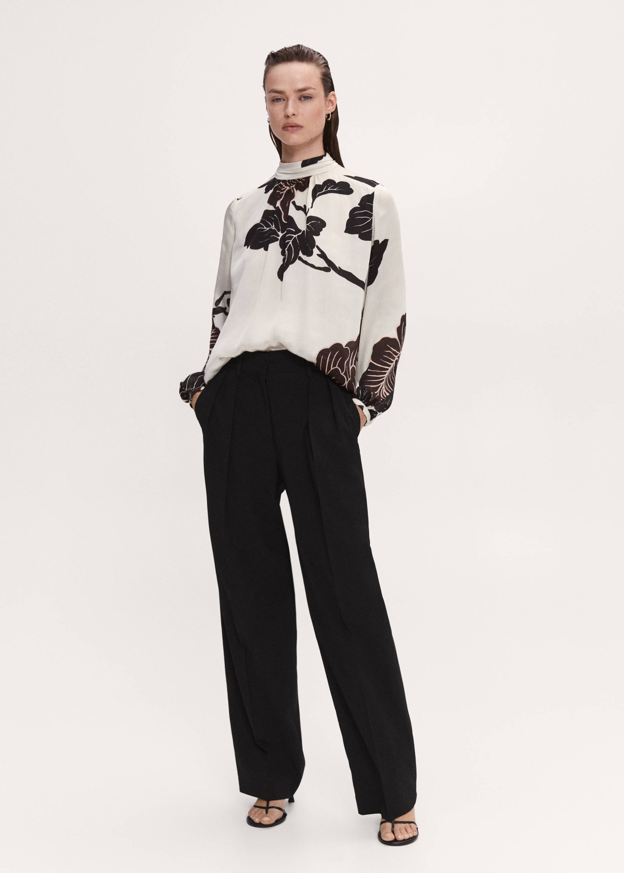 Printed chiffon blouse - General plane