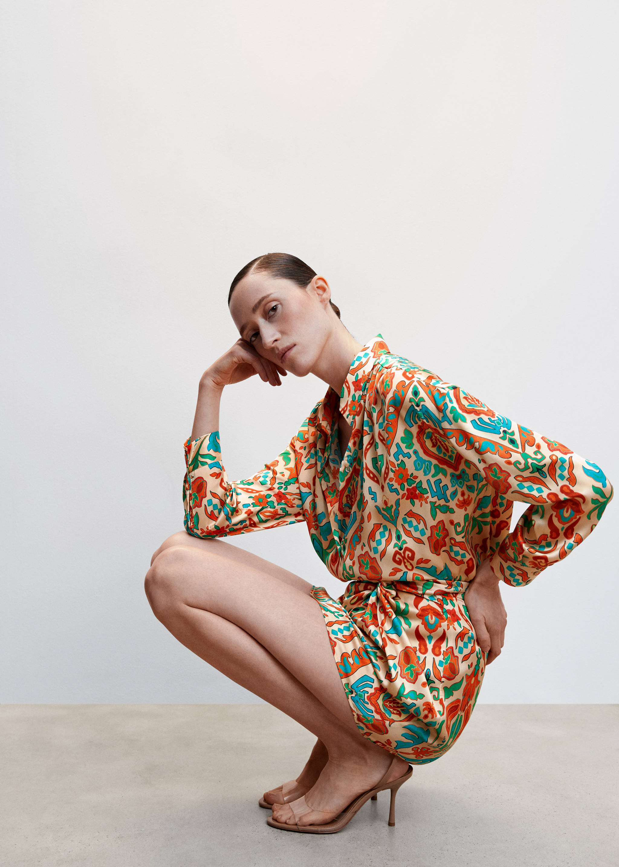 Knot printed skirt - Details of the article 2