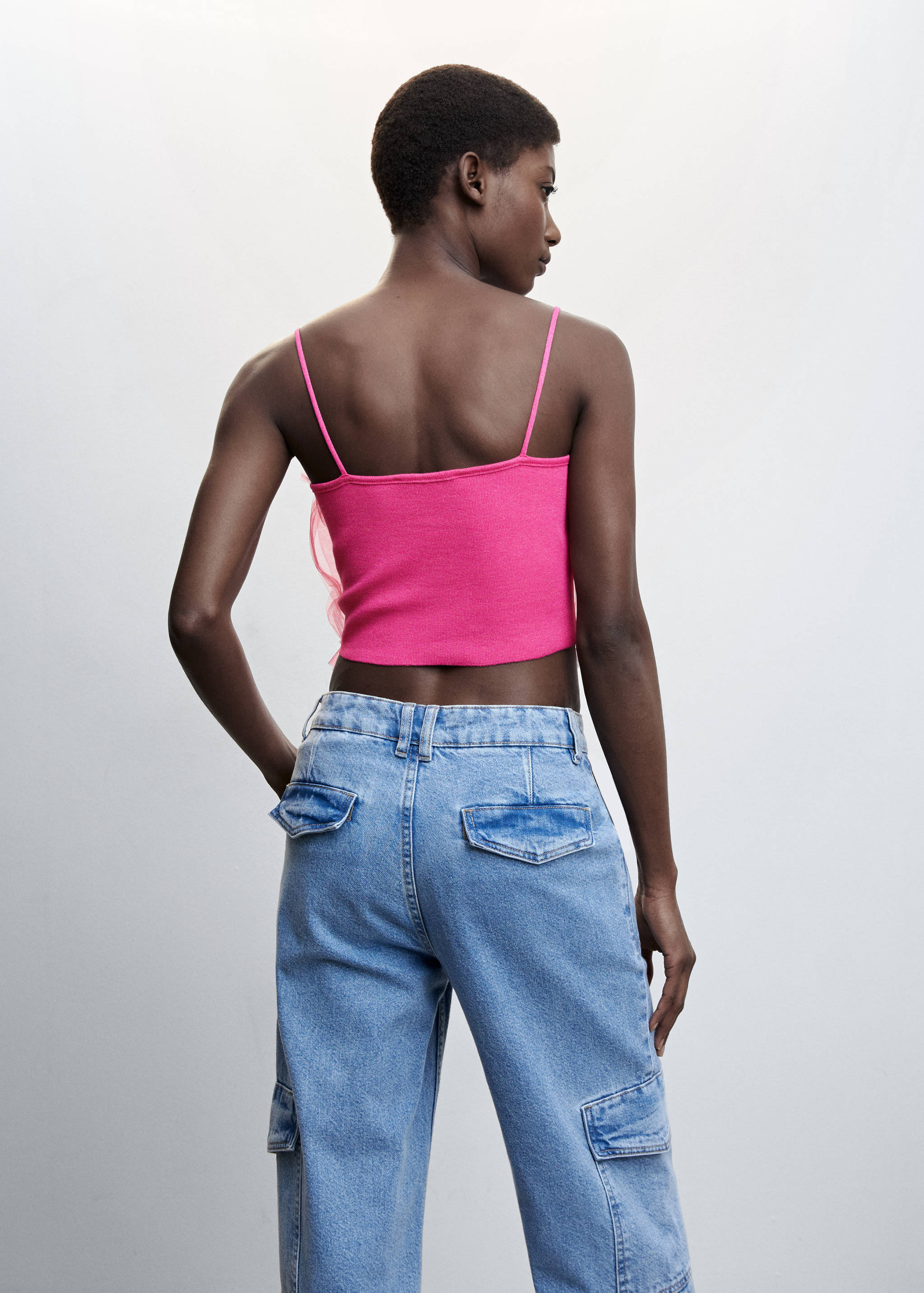 Chiffon-Top mit Herz-Dekolleté - Rückseite des Artikels