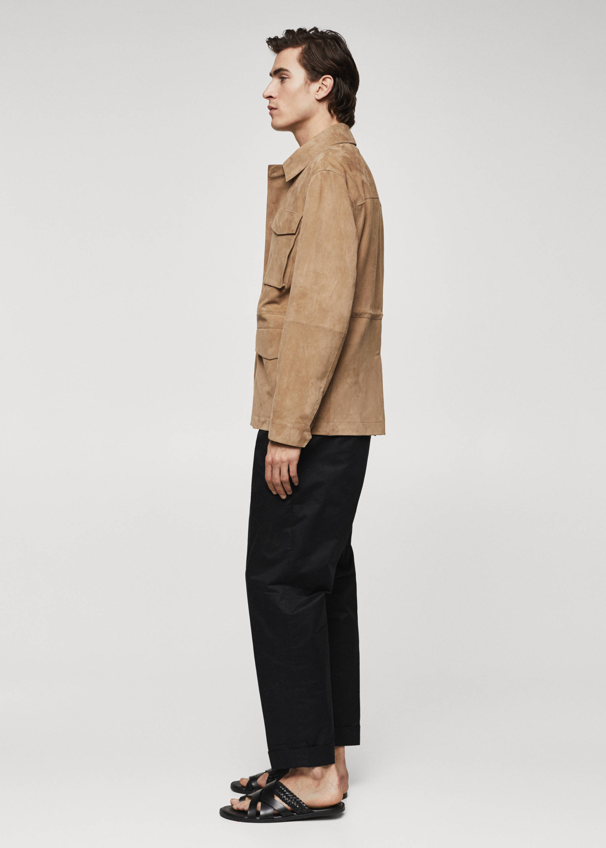 Flap-pocket suede jacket - Details of the article 4