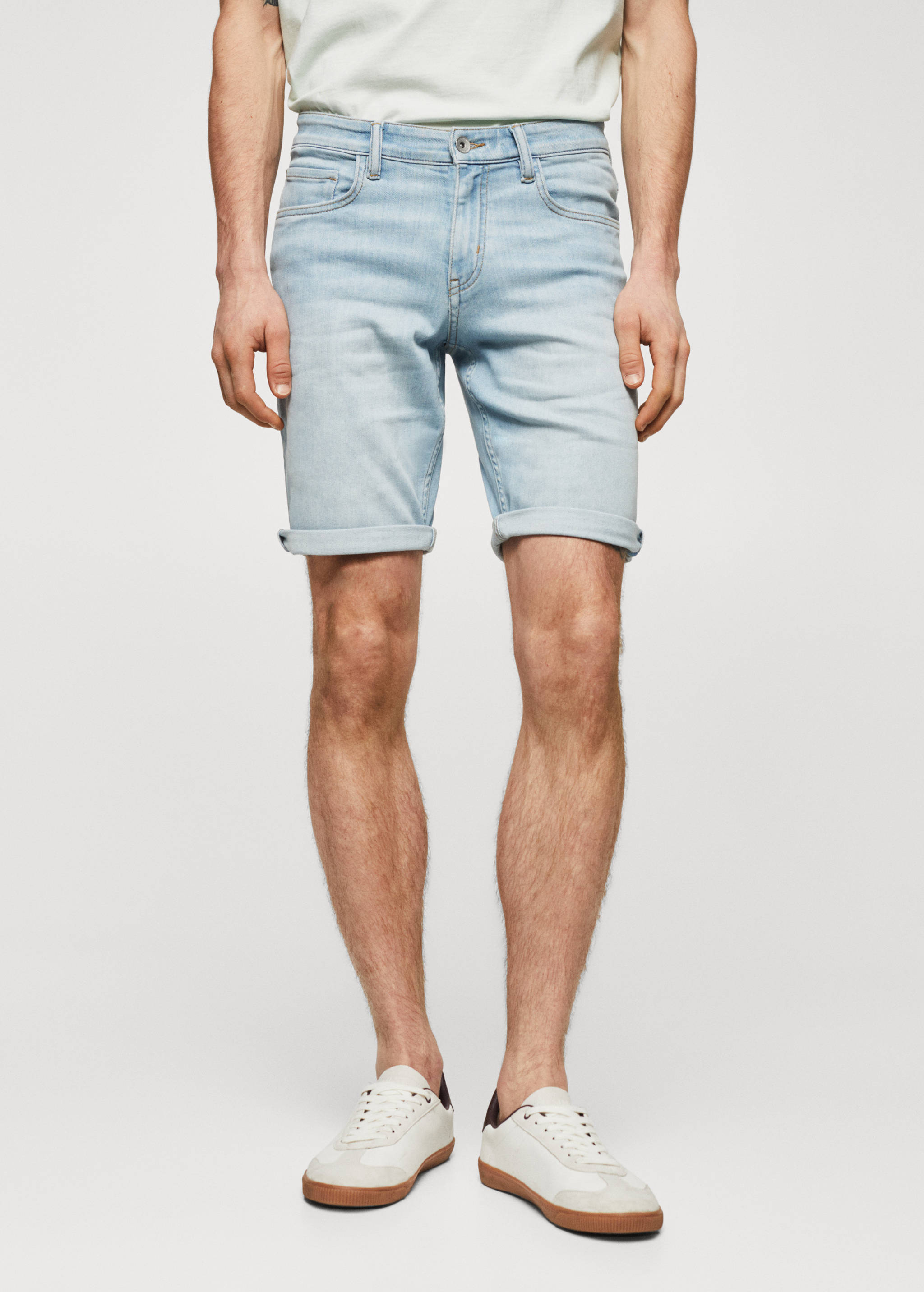 Slim Fit-Jeans-Bermudashorts - Mittlere Ansicht