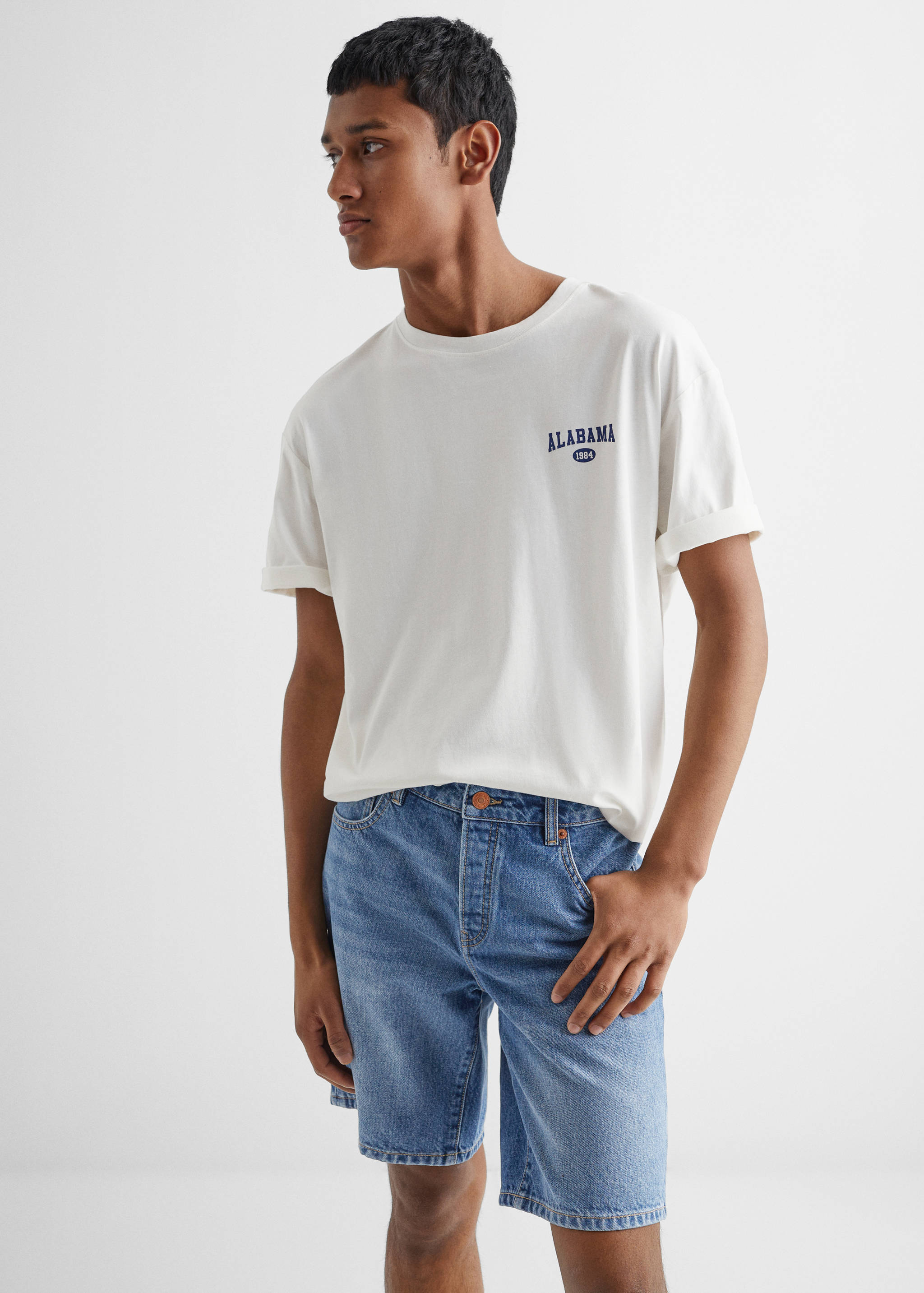 Cotton denim shorts - Medium plane