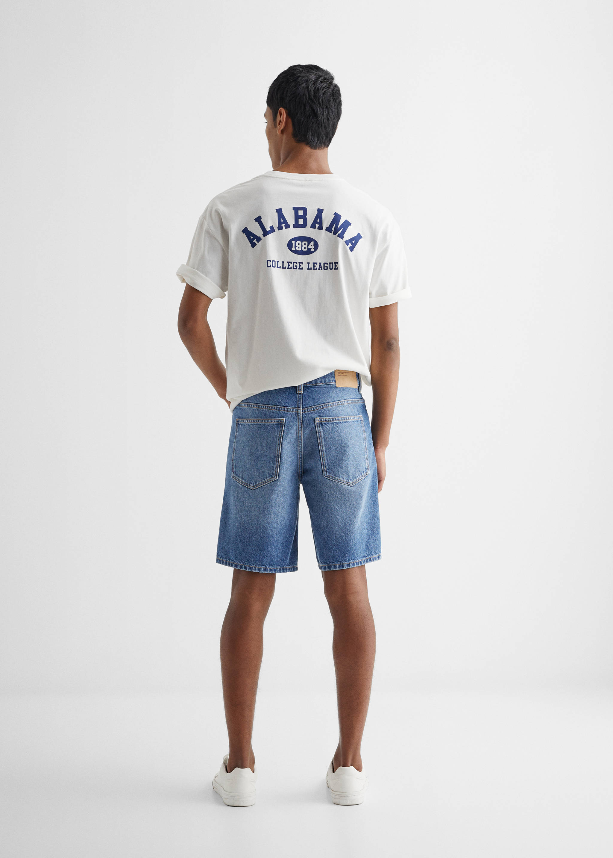 Cotton denim shorts - Reverse of the article