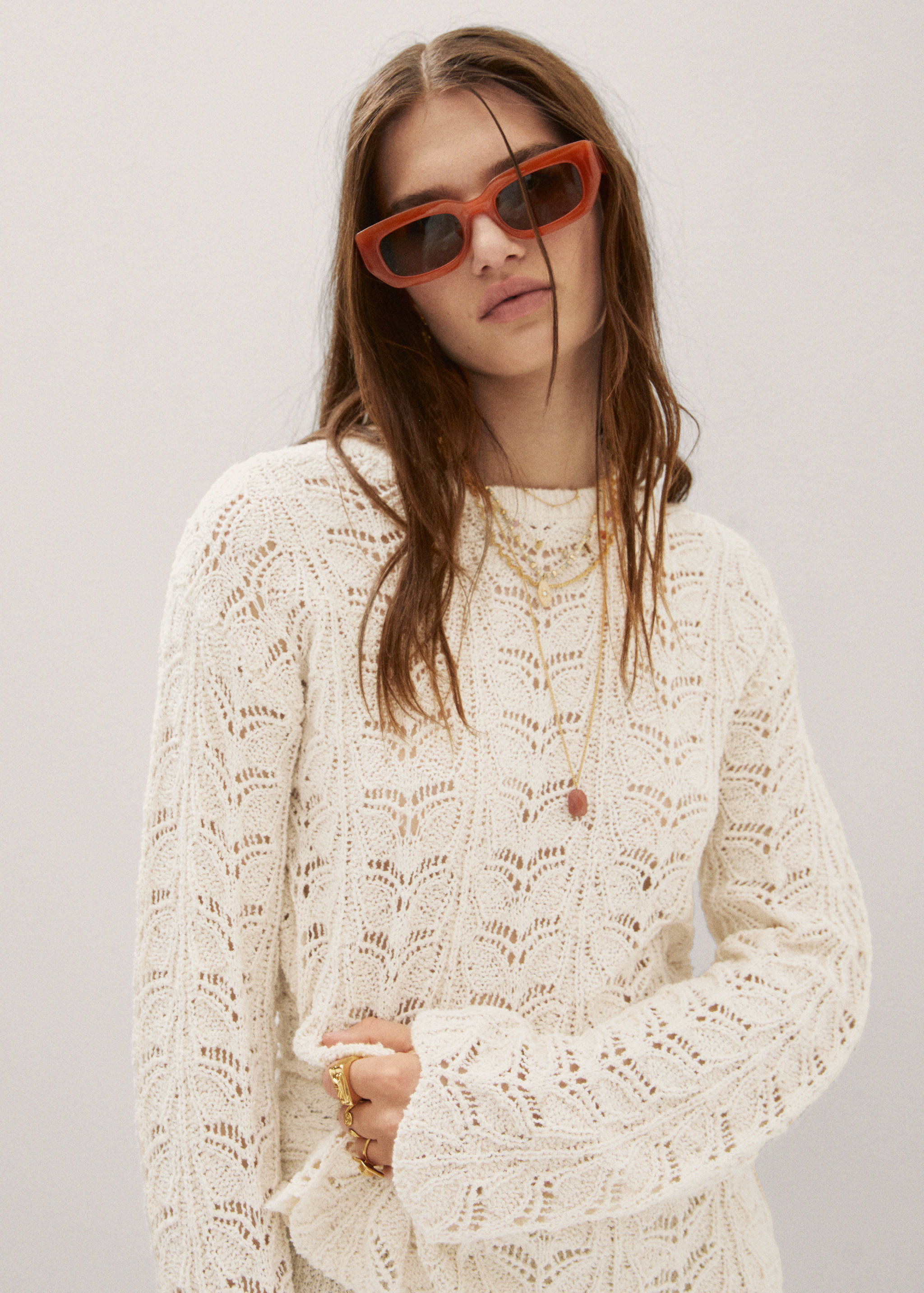 Scalloped openwork sweater - Details of the article 1