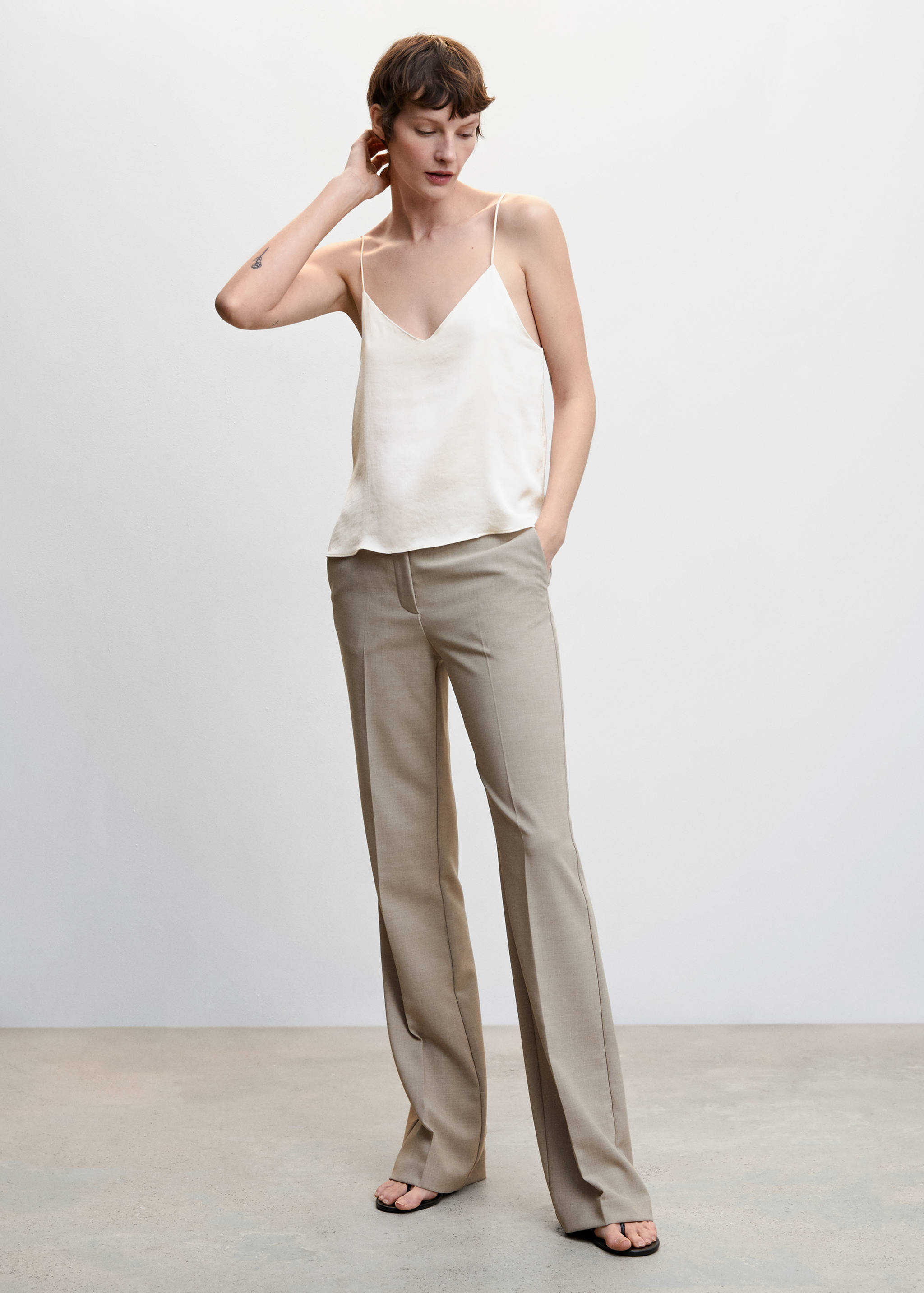 Satin top with straps - General plane