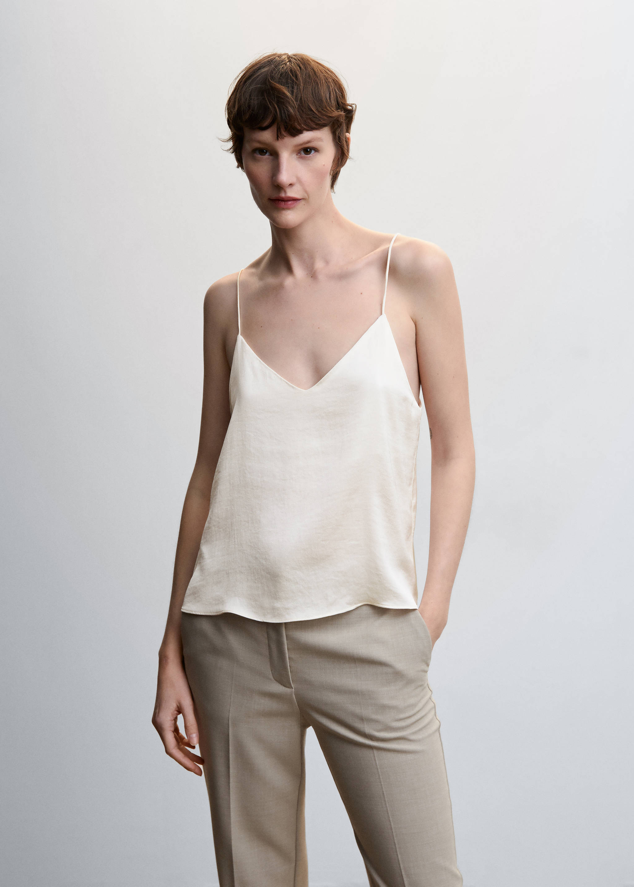 Satin top with straps - Medium plane