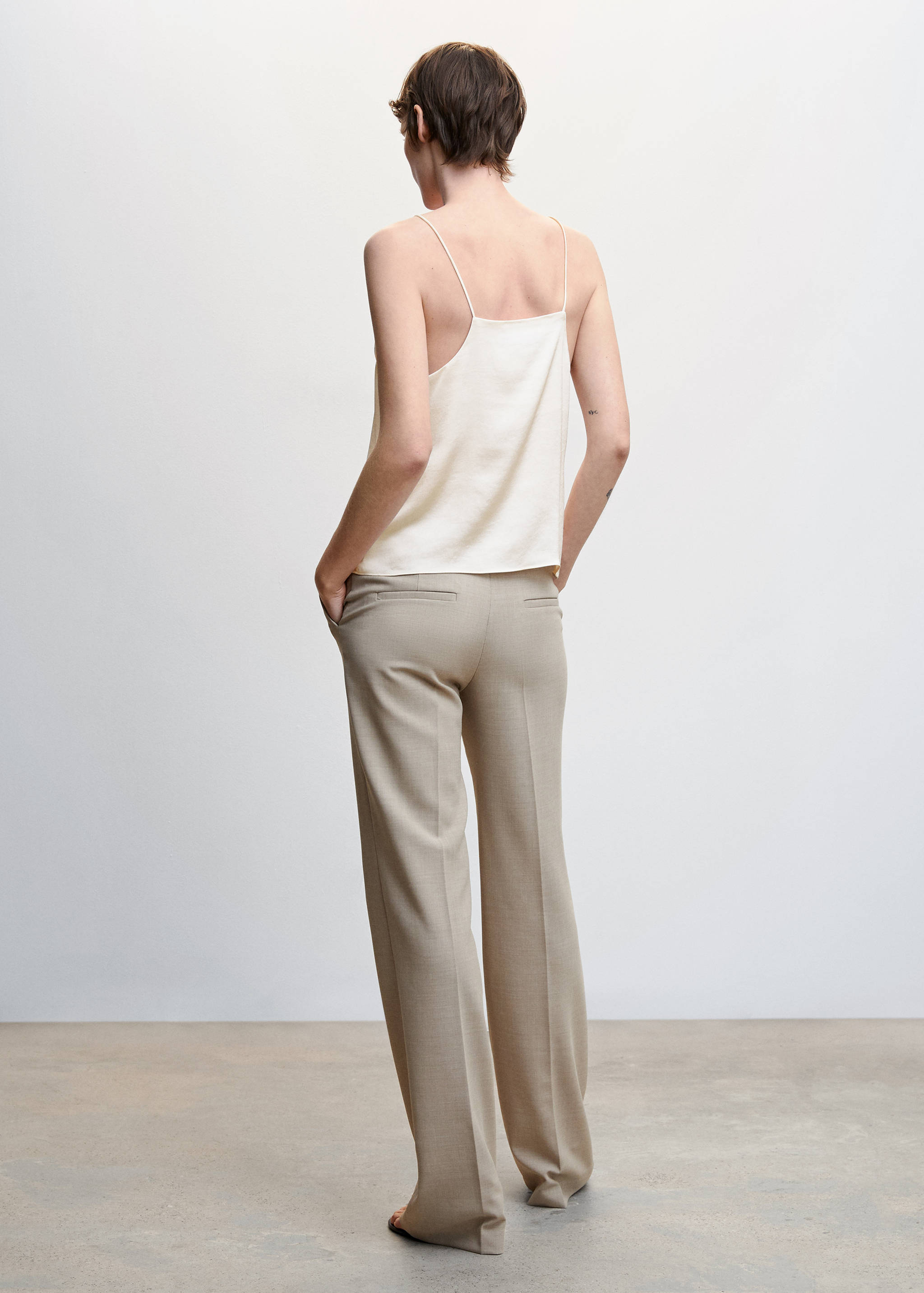 Satin top with straps - Reverse of the article