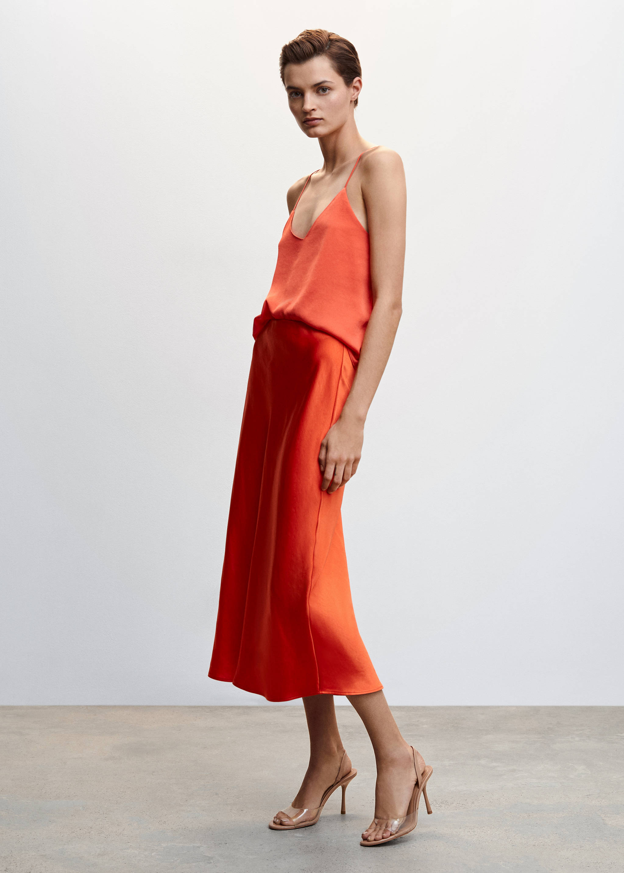 Satin top with straps - General plane