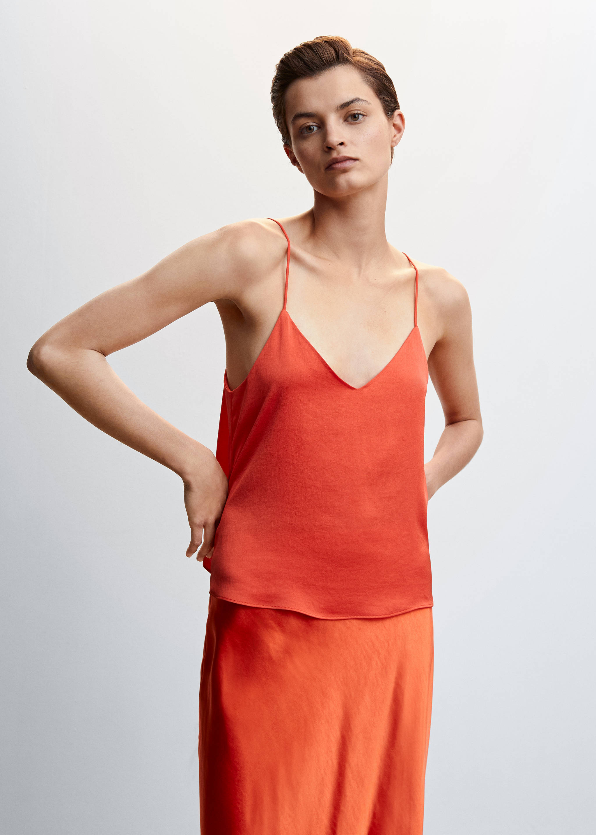 Satin top with straps - Medium plane