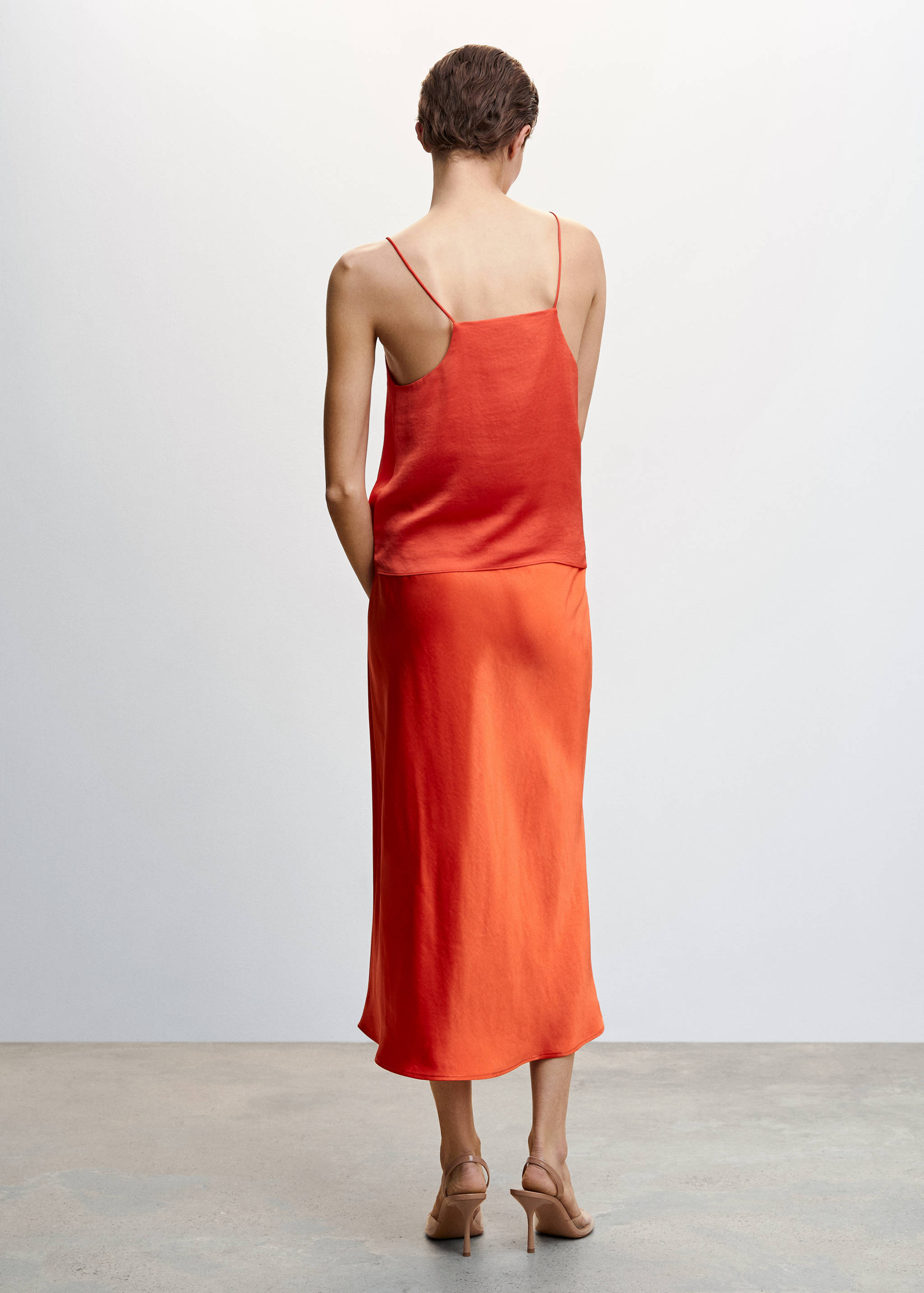 Satin top with straps - Reverse of the article