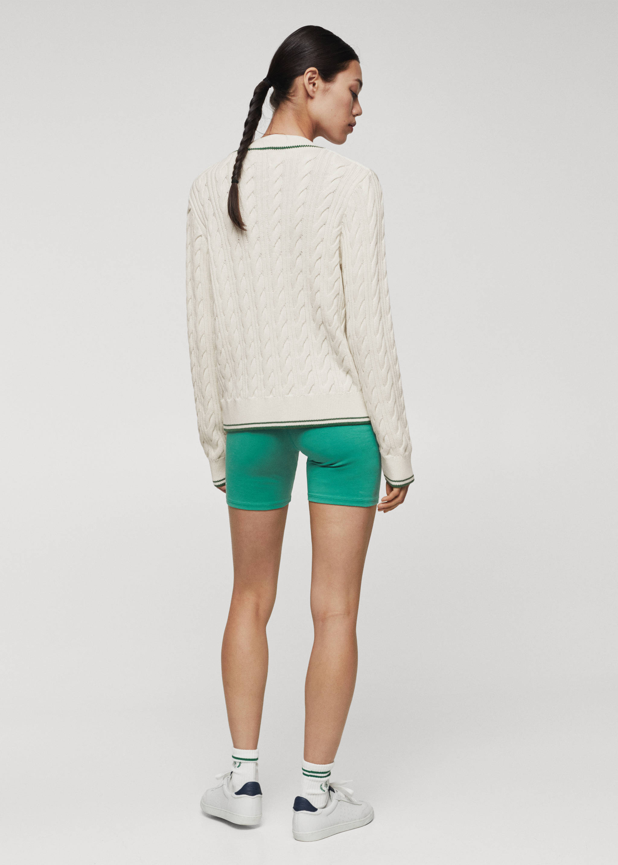 V-neck braided sweater - Reverse of the article
