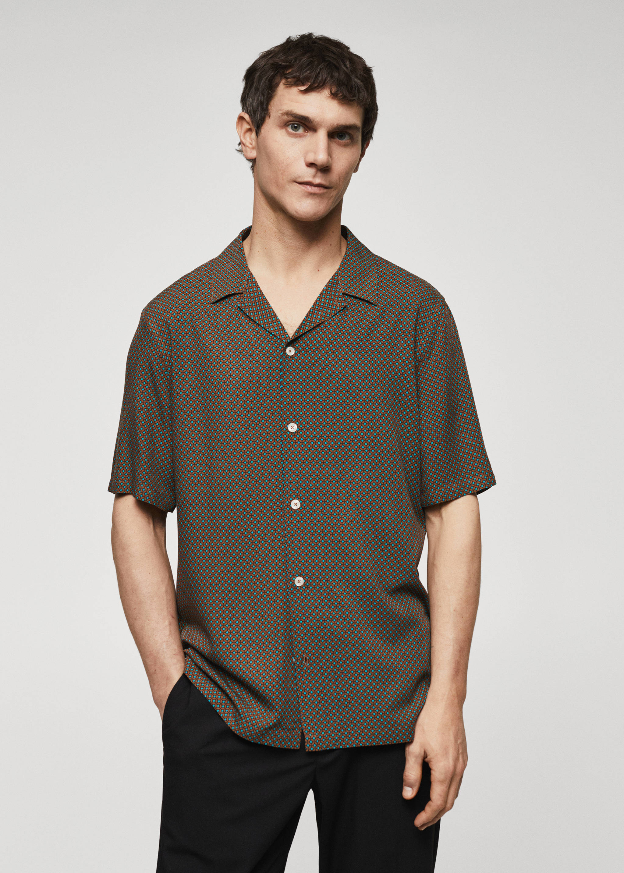 Printed short-sleeved shirt - Medium plane