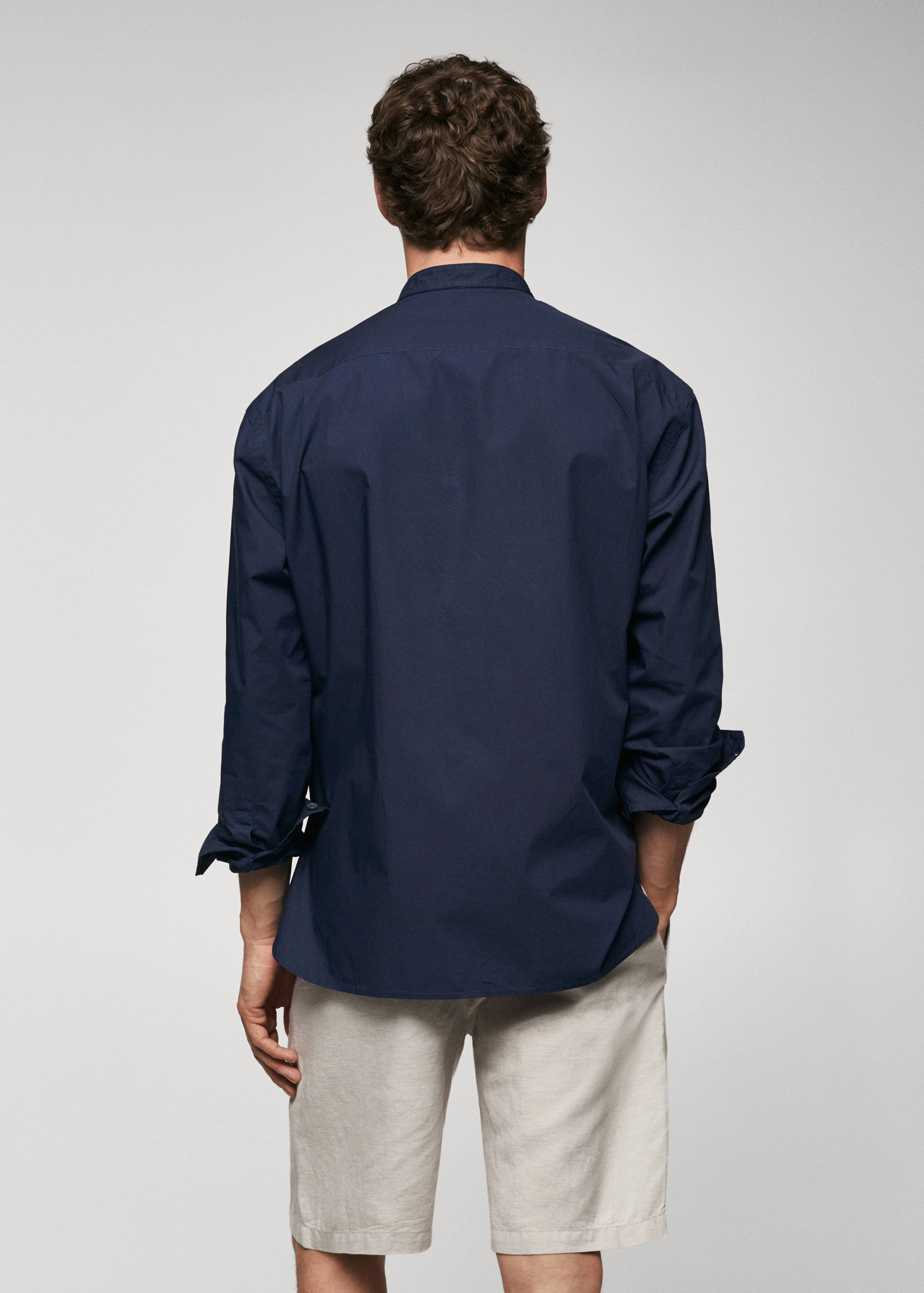 Slim-fit Mao-collar cotton shirt - Reverse of the article