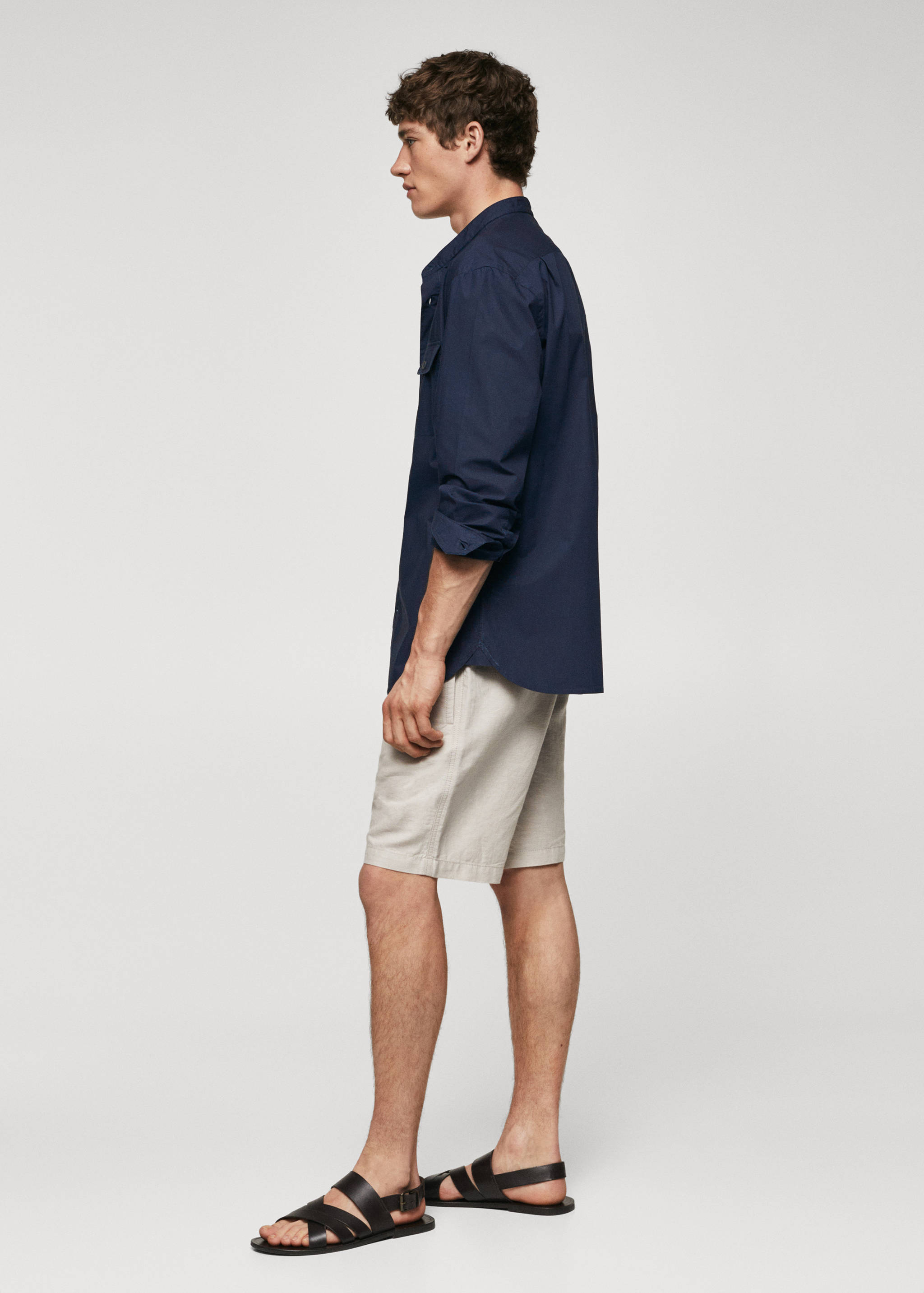 Slim-fit Mao-collar cotton shirt - Details of the article 2