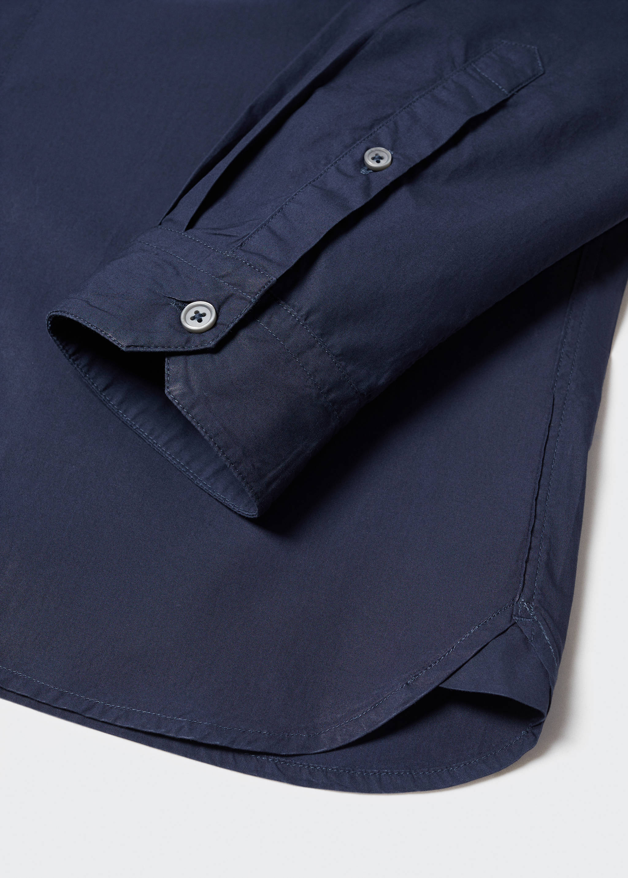 Slim-fit Mao-collar cotton shirt - Details of the article 8