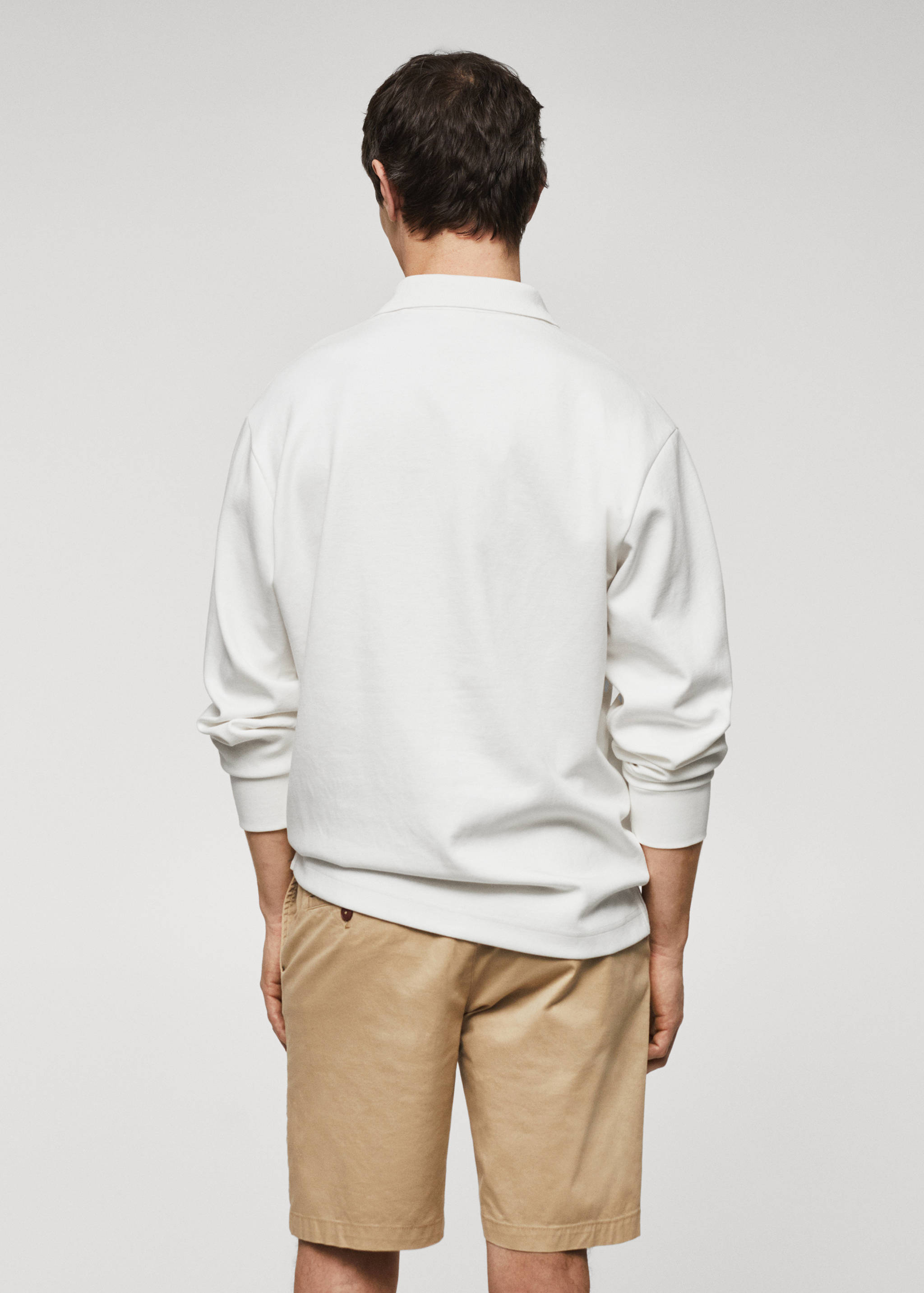 Langärmliges Baumwoll-Poloshirt - Rückseite des Artikels