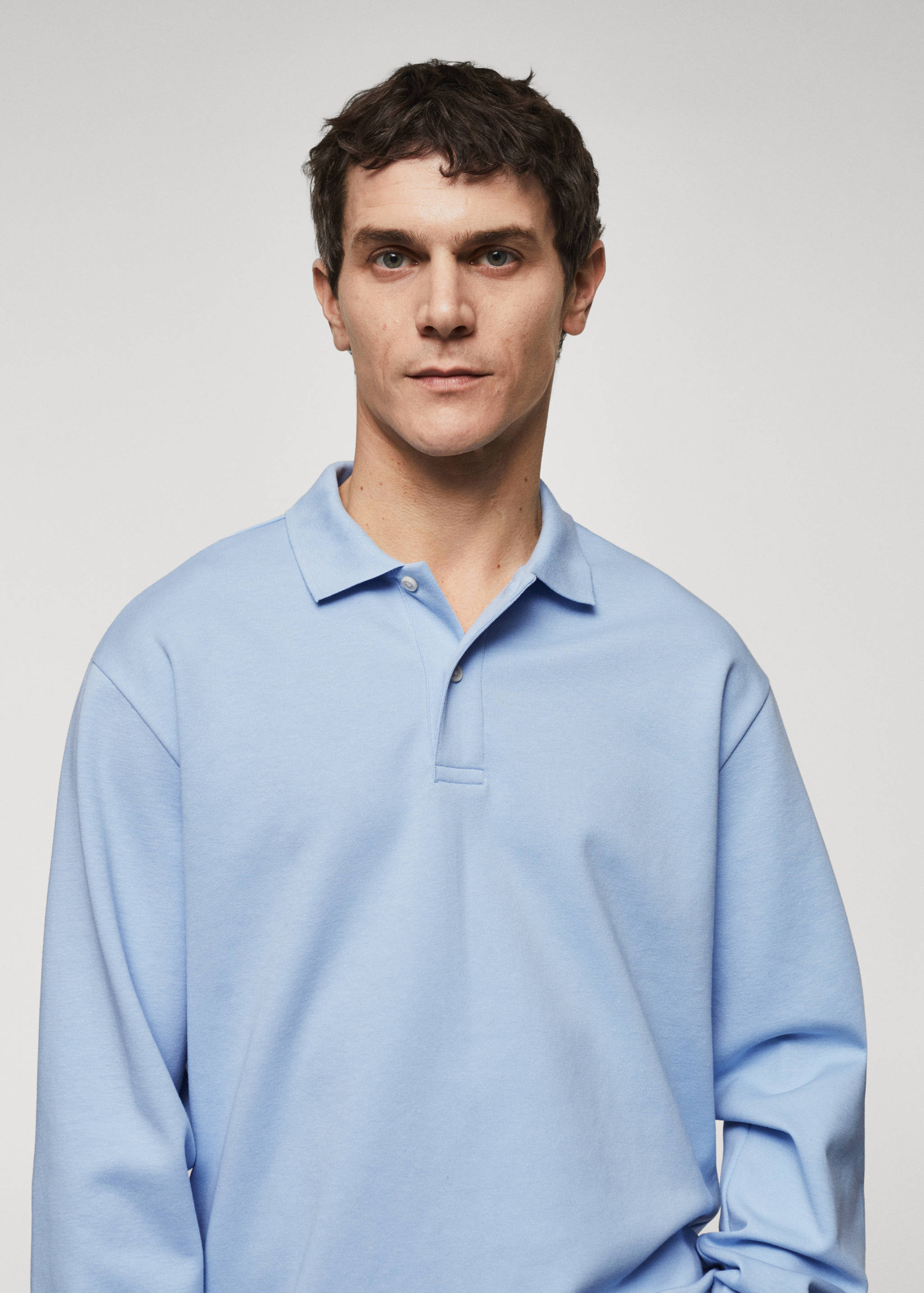 Langärmliges Baumwoll-Poloshirt - Detail des Artikels 1