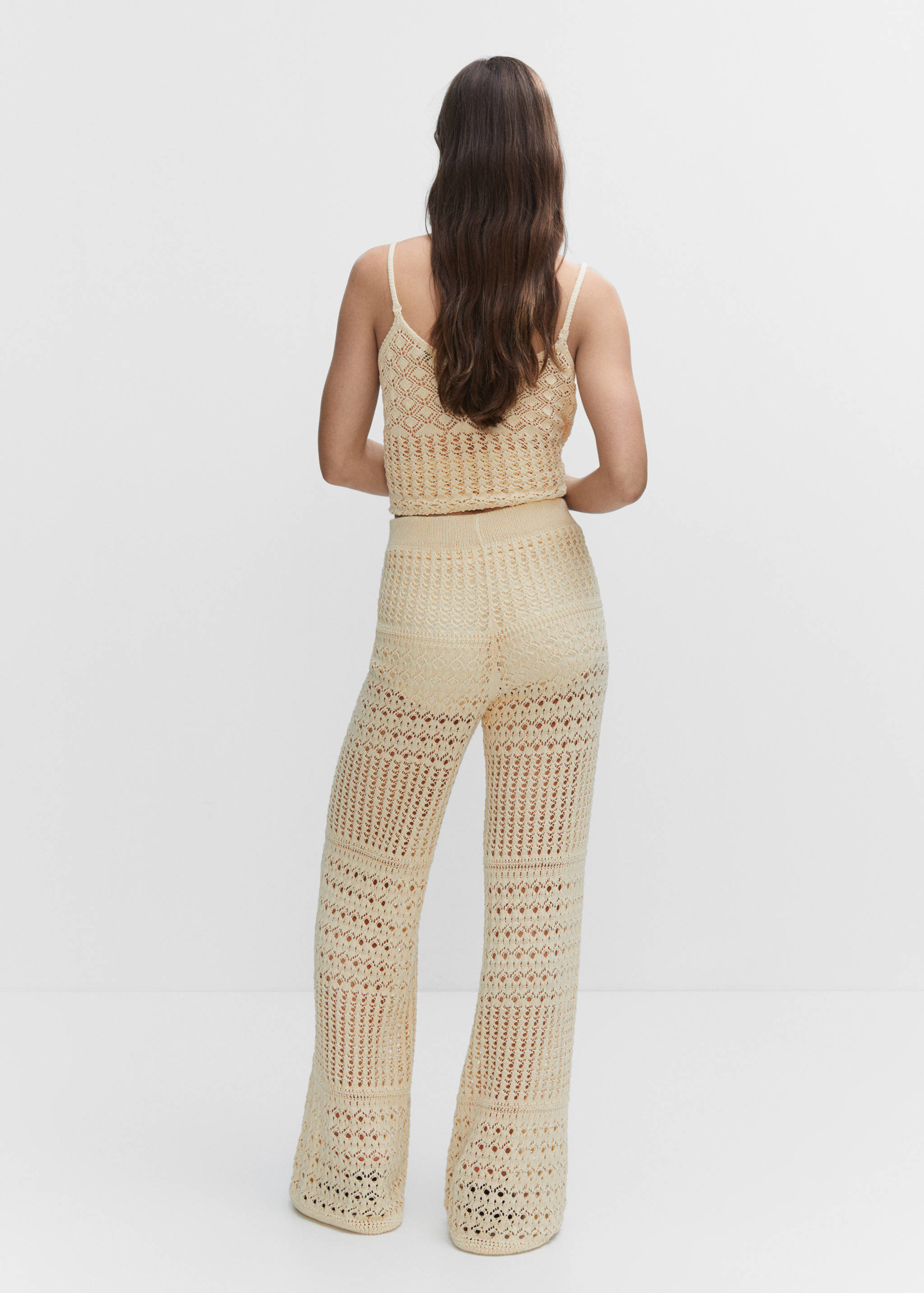 Openwork knitted palazzo trousers - Reverse of the article