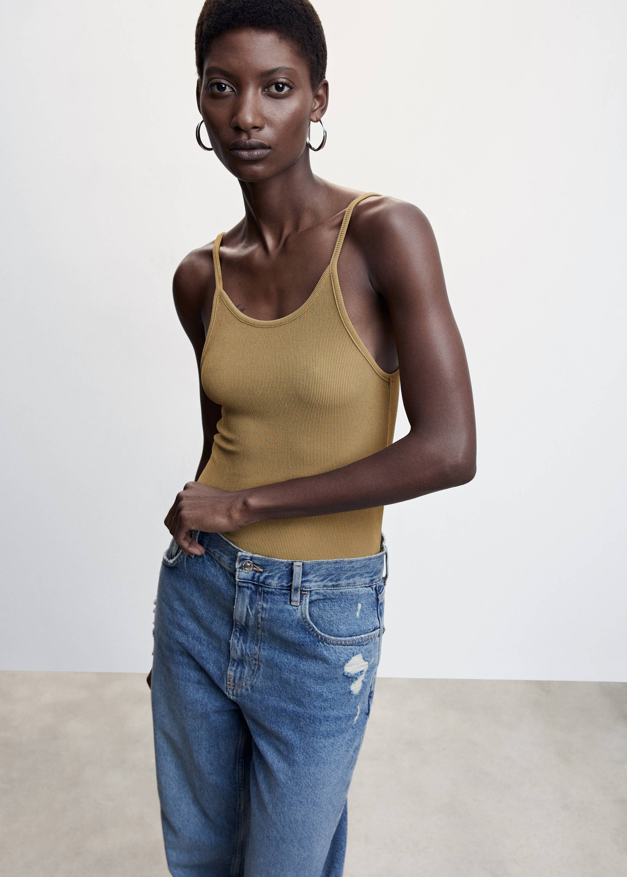 Ribbed strap top - Medium plane