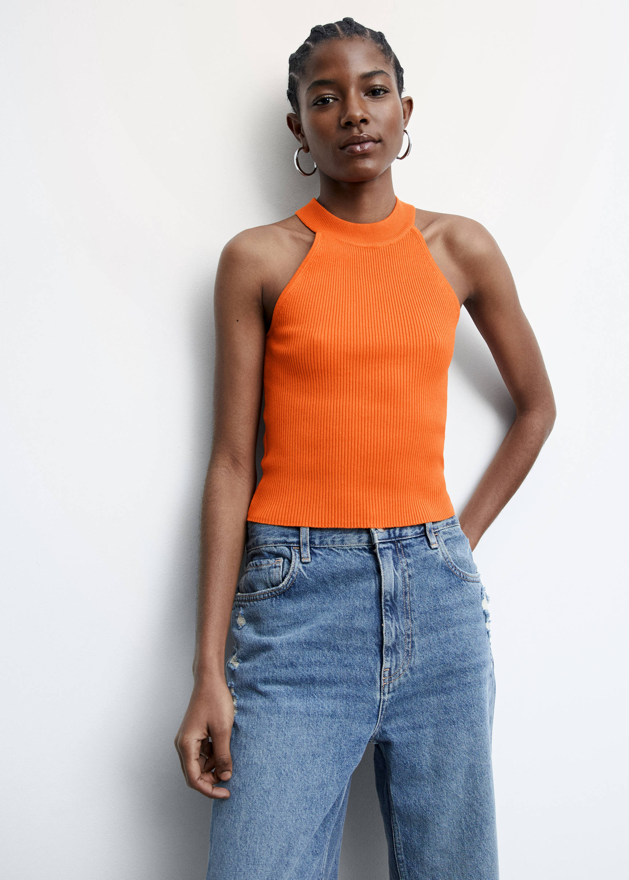 Halter-neck knitted top - Details of the article 2