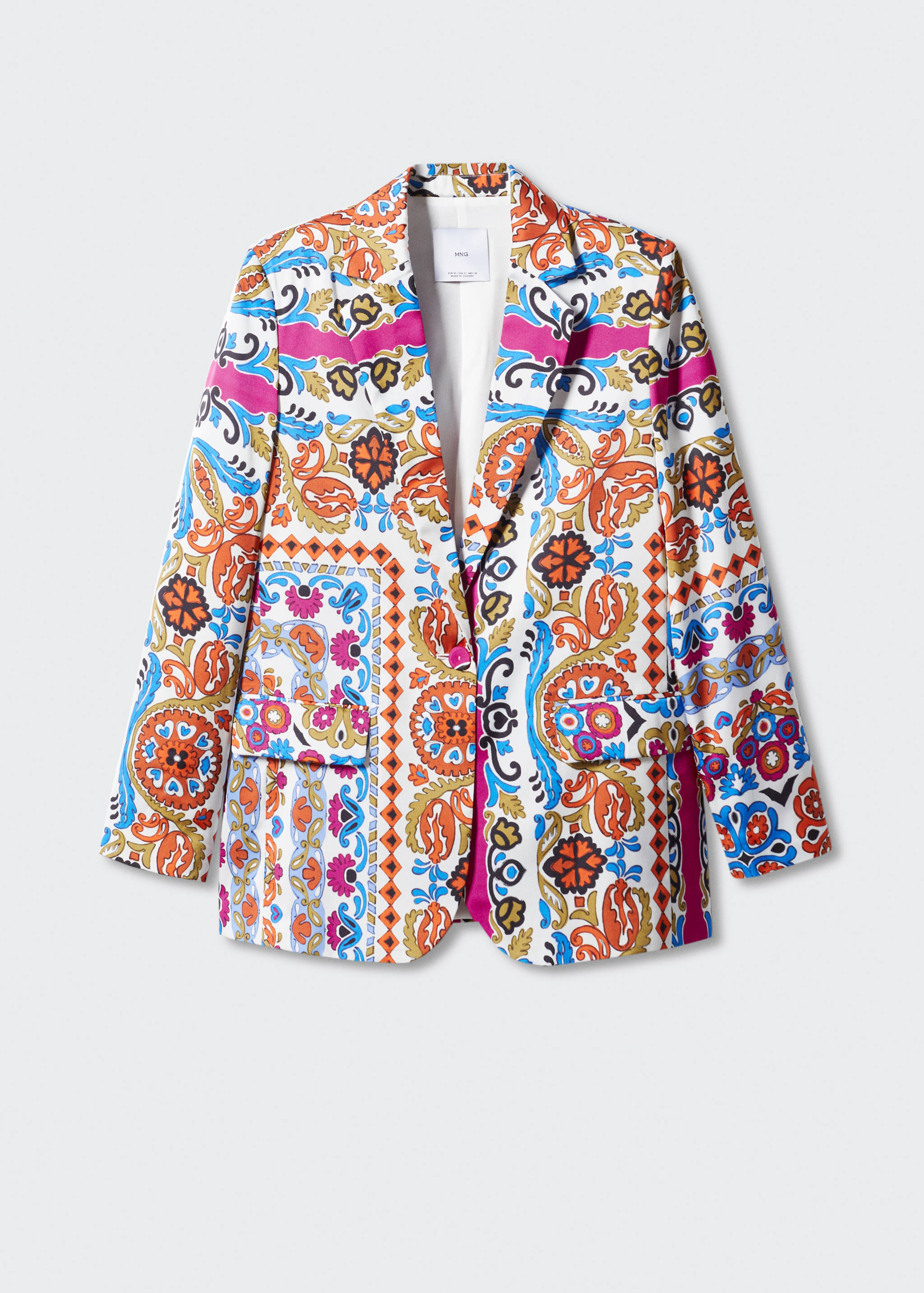 Satin printed blazer - Article without model