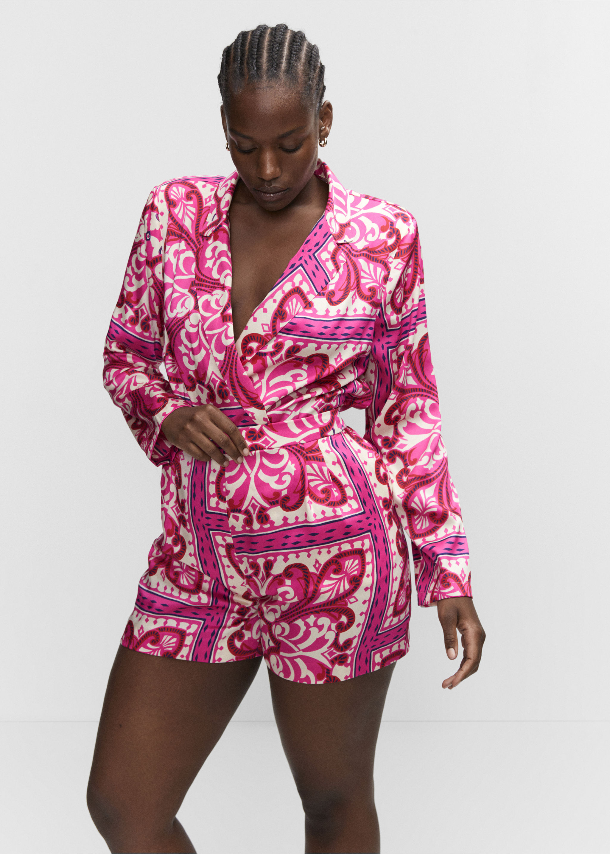 Satinierte Shorts mit Motiv - Detail des Artikels 5