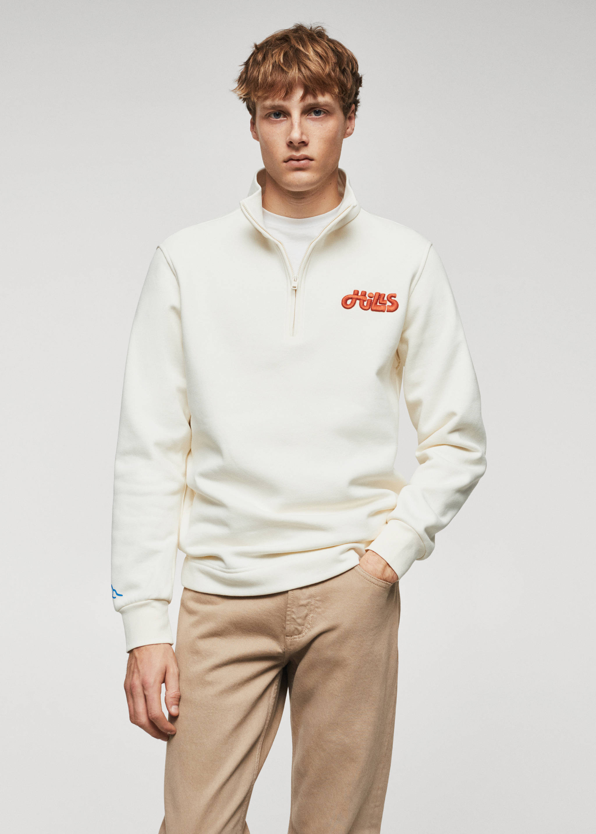 Message zip hood sweatshirt - Medium plane