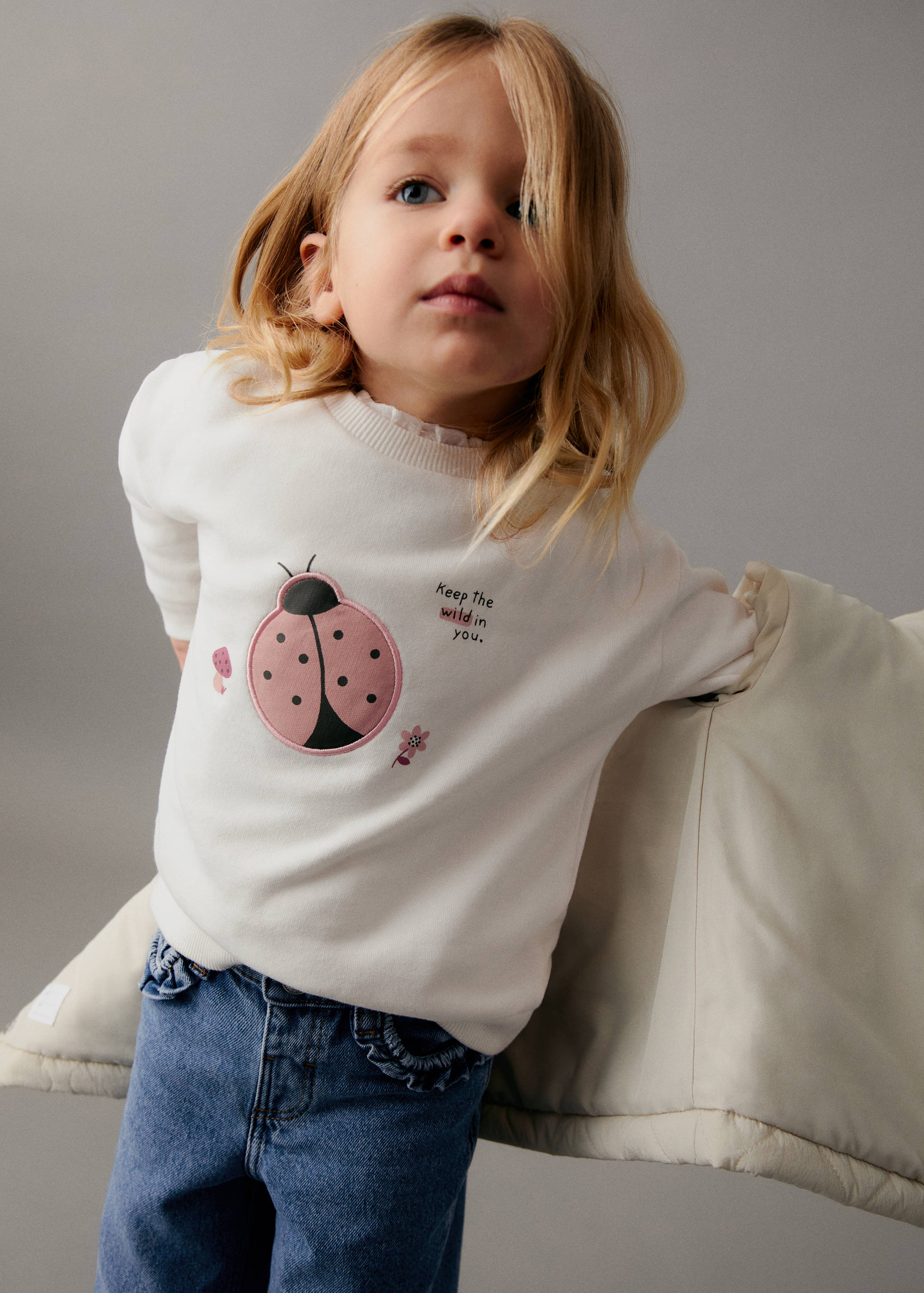 Embroidered drawing sweatshirt - Medium plane