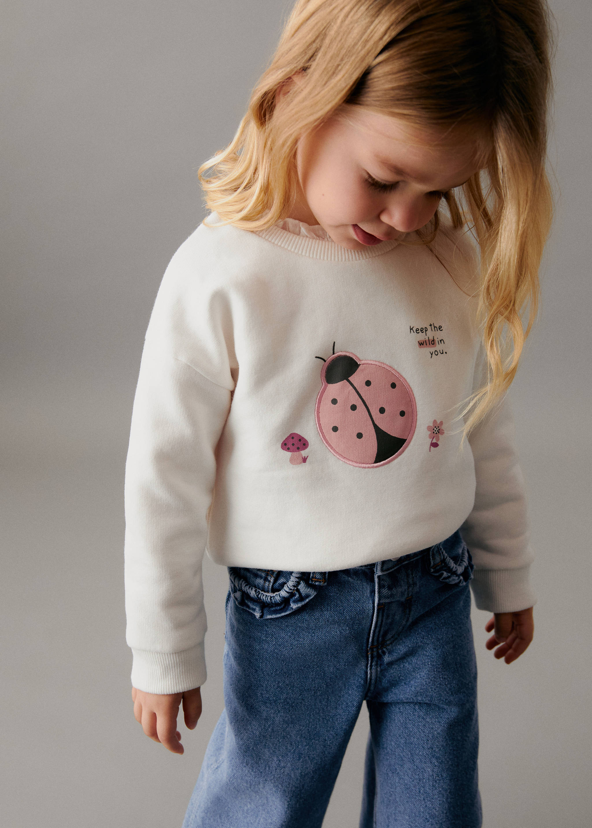 Embroidered drawing sweatshirt - Details of the article 1