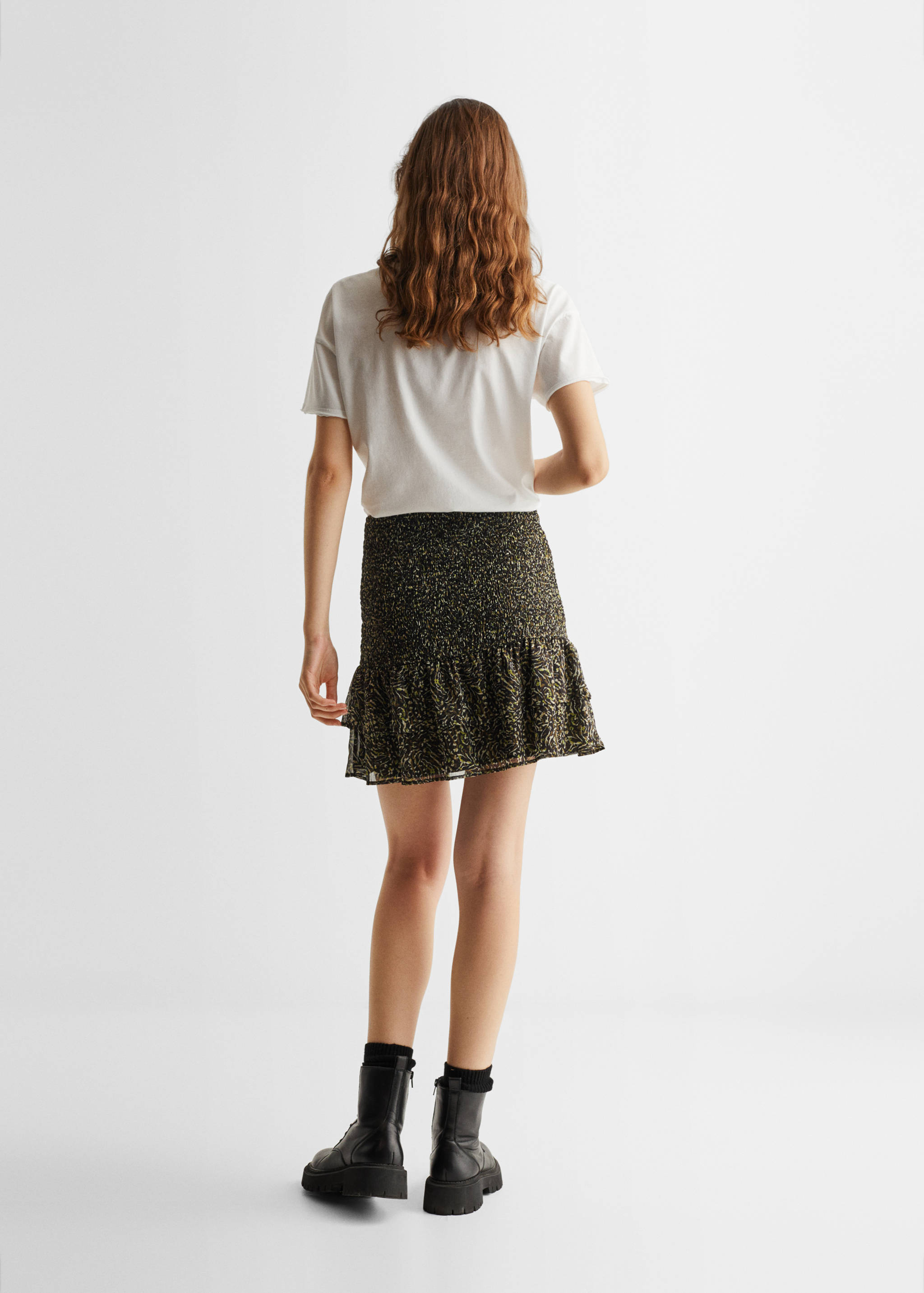 Printed skirt with ruffles - Reverse of the article